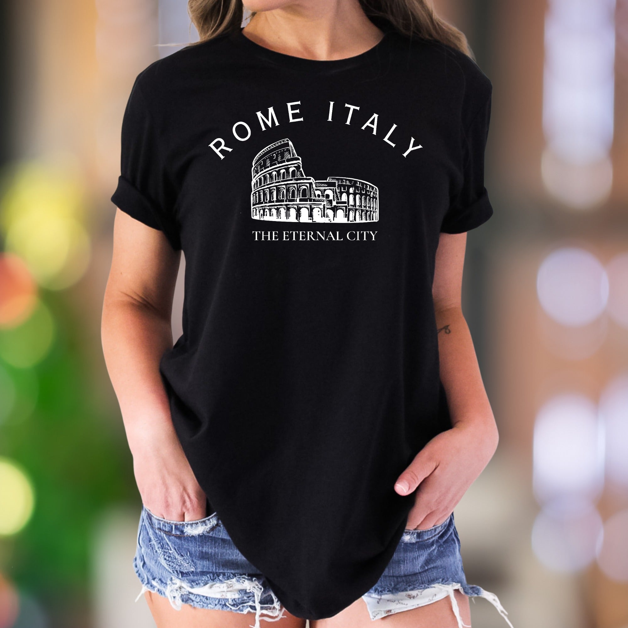"Rome Italy The Eternal City" | Vintage Colosseum Unisex Adult T-Shirt | Travel Lifestyle