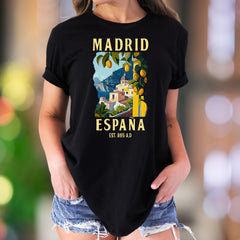 "MADRID ESPAÑA" | Vintage Travel Graphic Unisex Adult T-Shirt | European Lifestyle