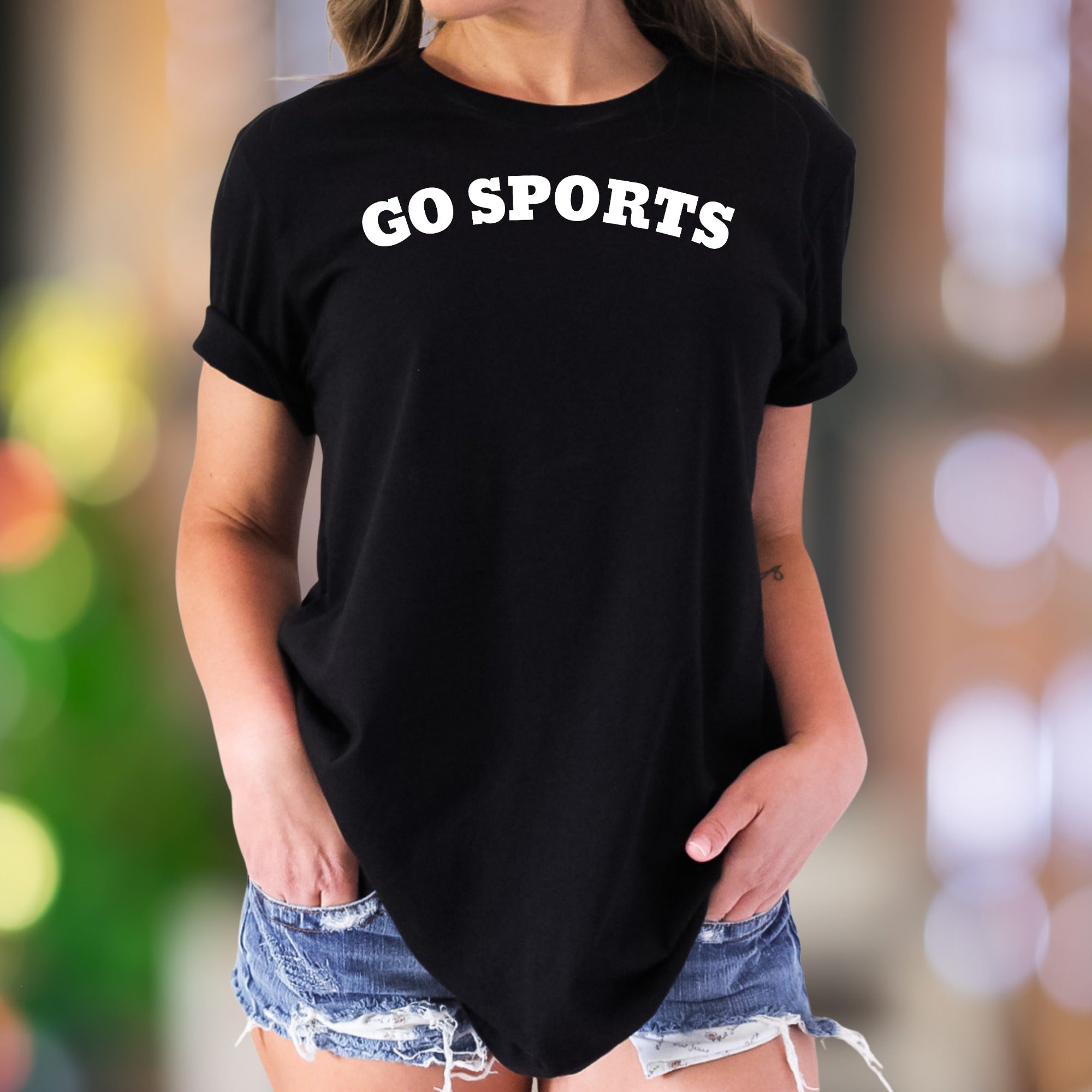 "GO SPORTS" | Funny Typography Unisex Adult T-Shirt | Casual Humor