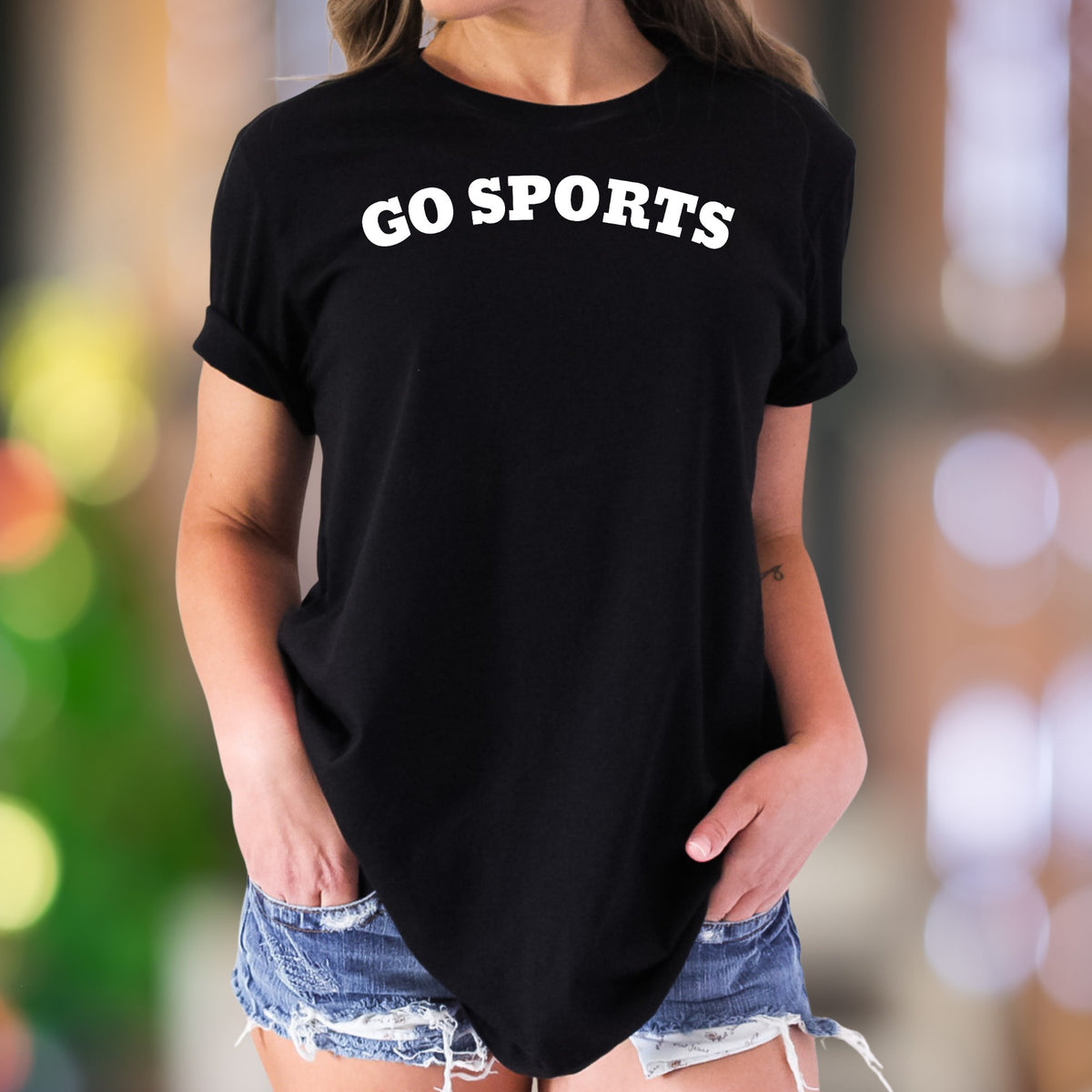 "GO SPORTS" | Funny Typography Unisex Adult T-Shirt | Casual Humor