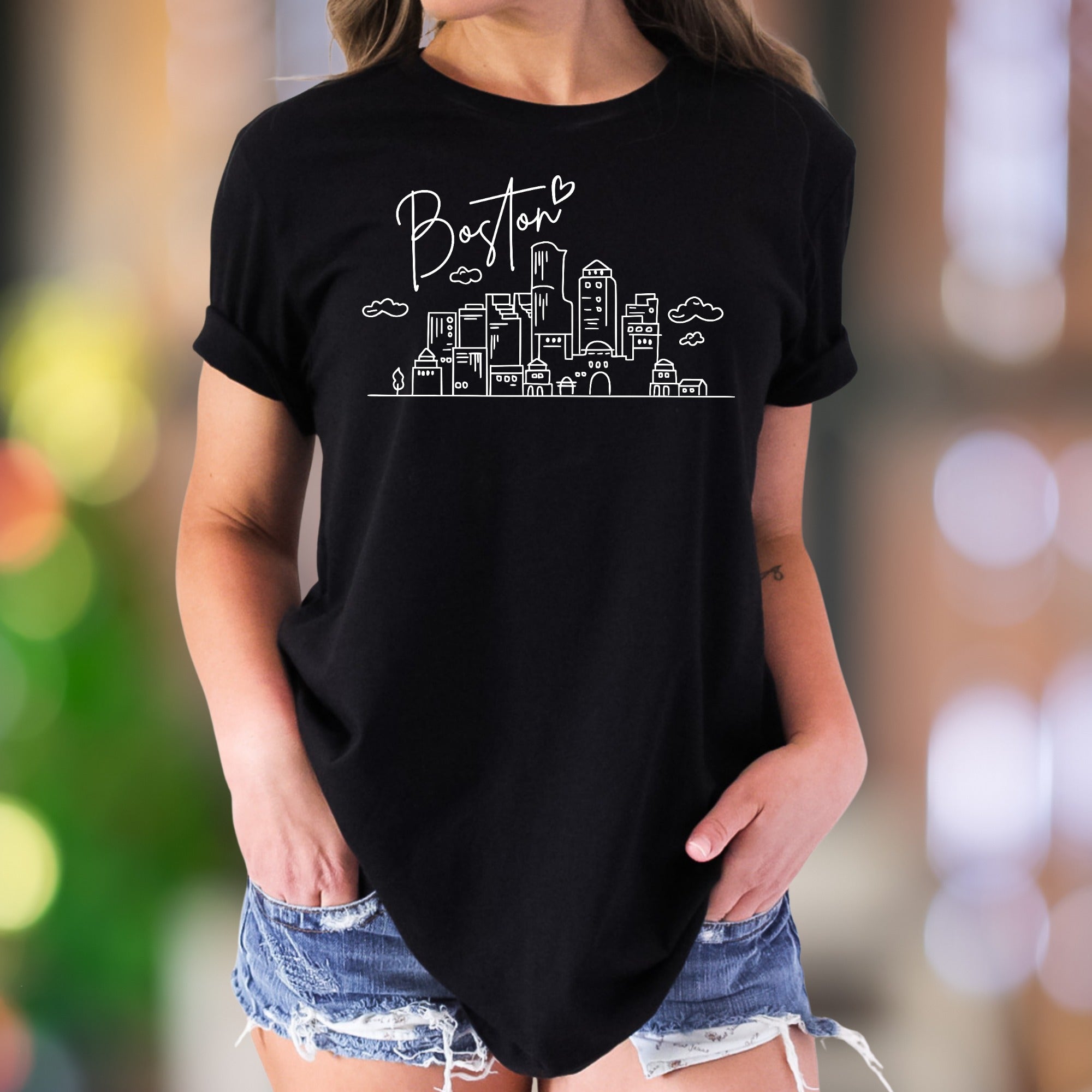 "Boston" | Minimal Cityscape Unisex Adult T-Shirt | Local Pride Apparel