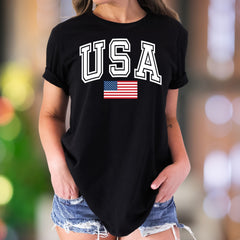 "USA" | Varsity Typography Unisex Adult T-Shirt | Patriotic American Style