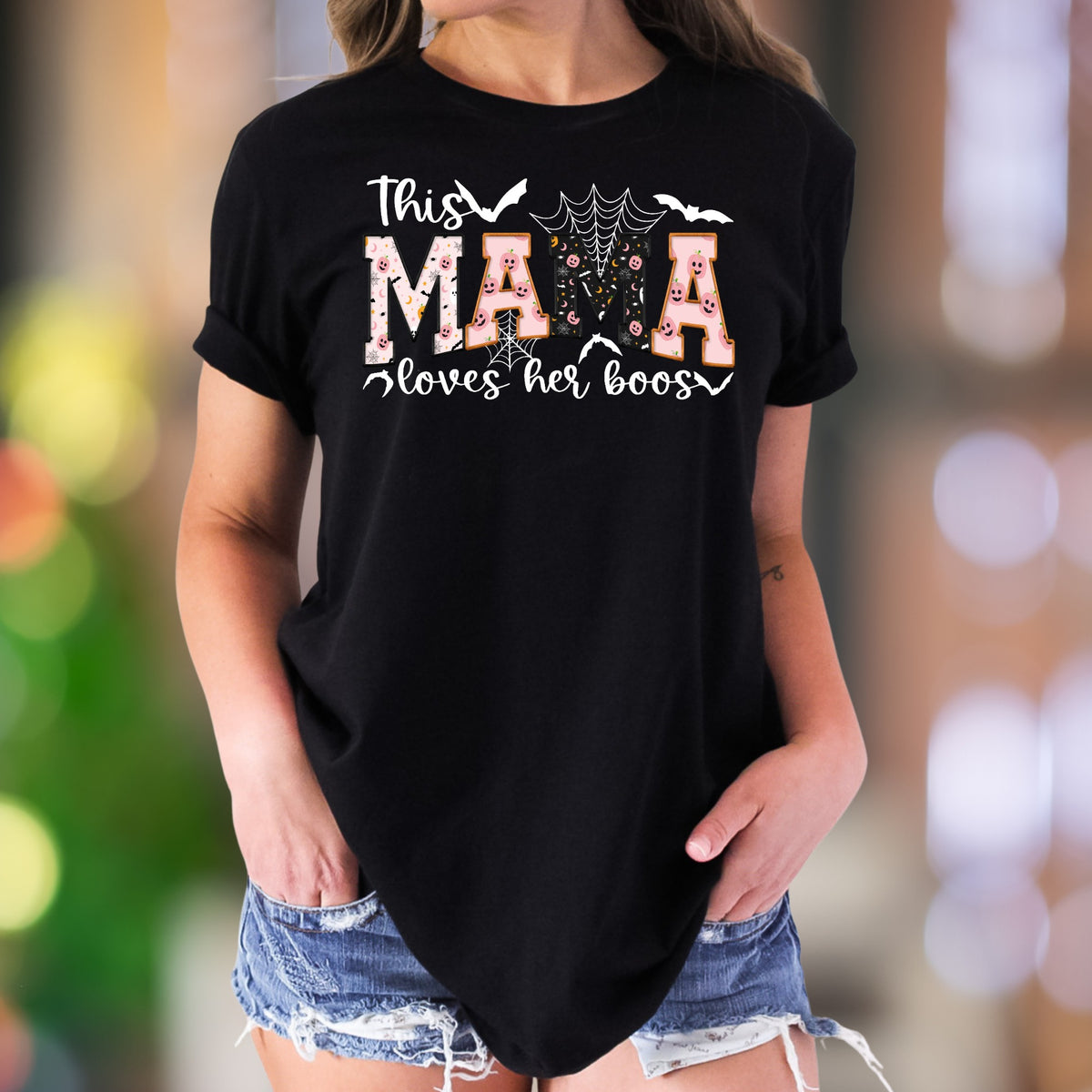 "This Mama Loves Her Boos" | Halloween Graphic Unisex Adult T-Shirt | Funny Lifestyle