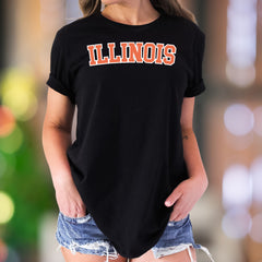 "ILLINOIS" | Collegiate Bold Typography Unisex Adult T-Shirt | Regional Pride Apparel