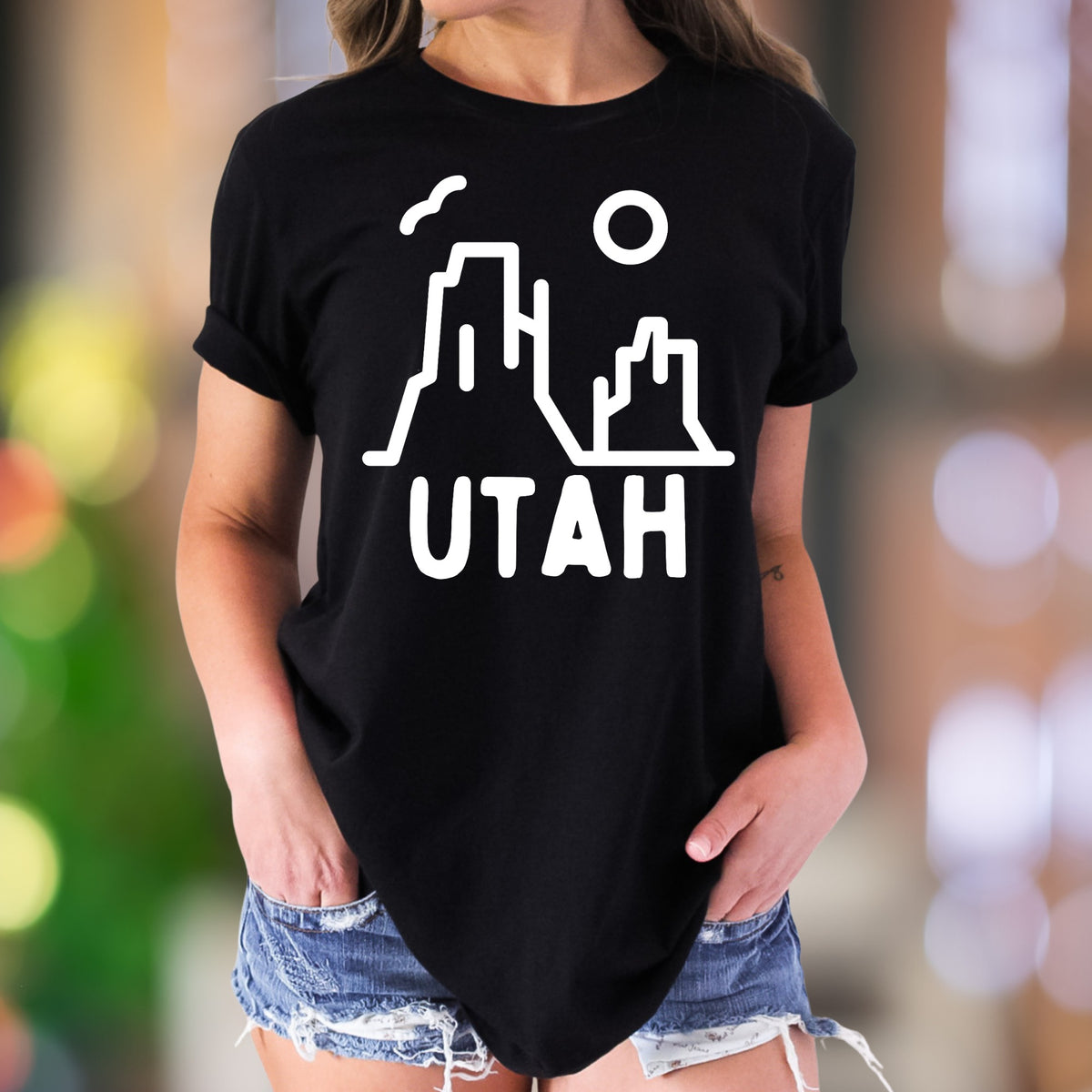 "UTAH" | Minimal Nature Graphic Unisex Adult T-Shirt | Travel & Adventure Lifestyle