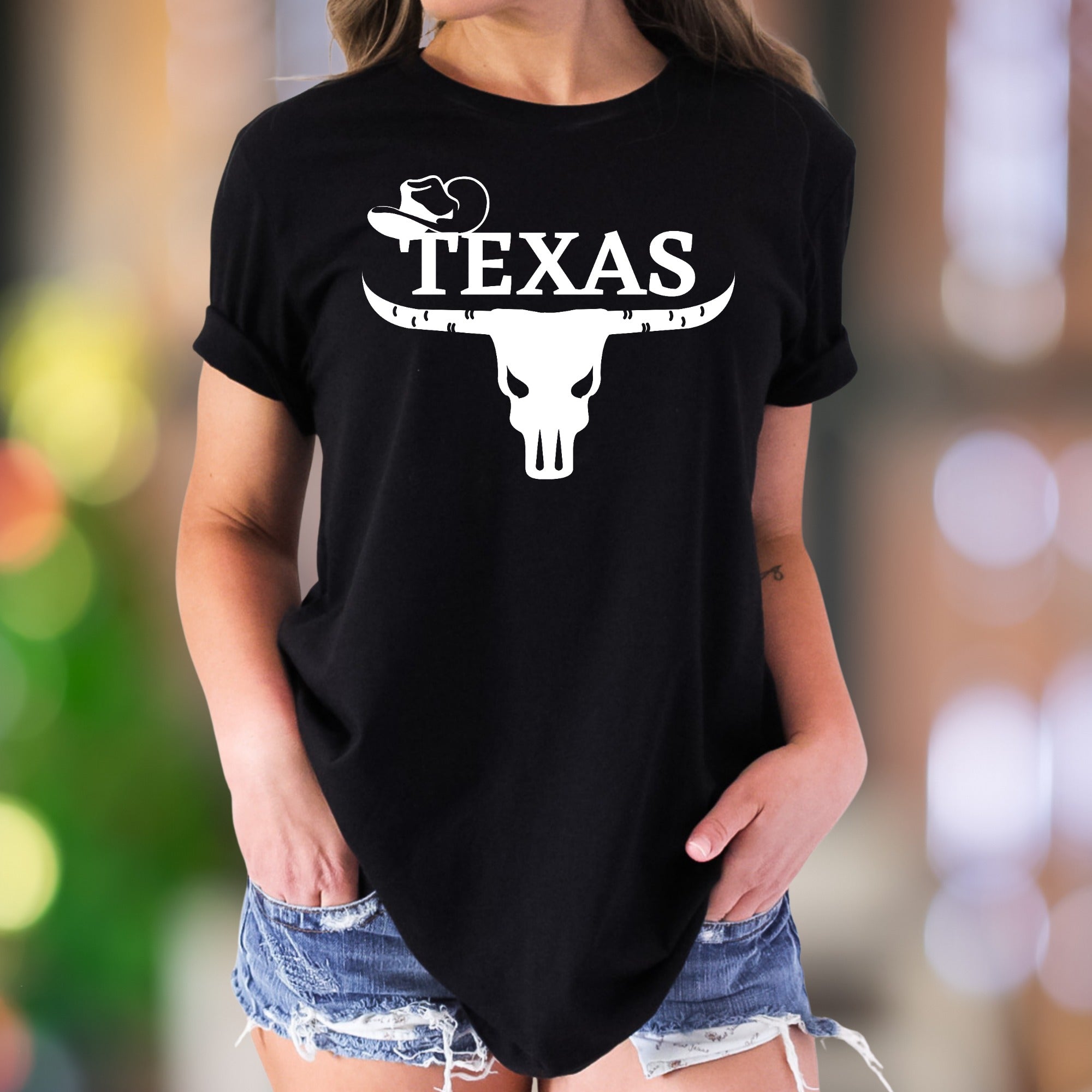 "TEXAS" | Cowboy Skull Graphic Unisex Adult T-Shirt | Western Lifestyle Apparel