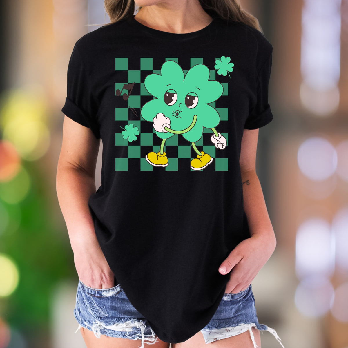 "Groovy Shamrock Dancin'" | Retro Cartoon Unisex Adult T-Shirt | Fun Personality Apparel