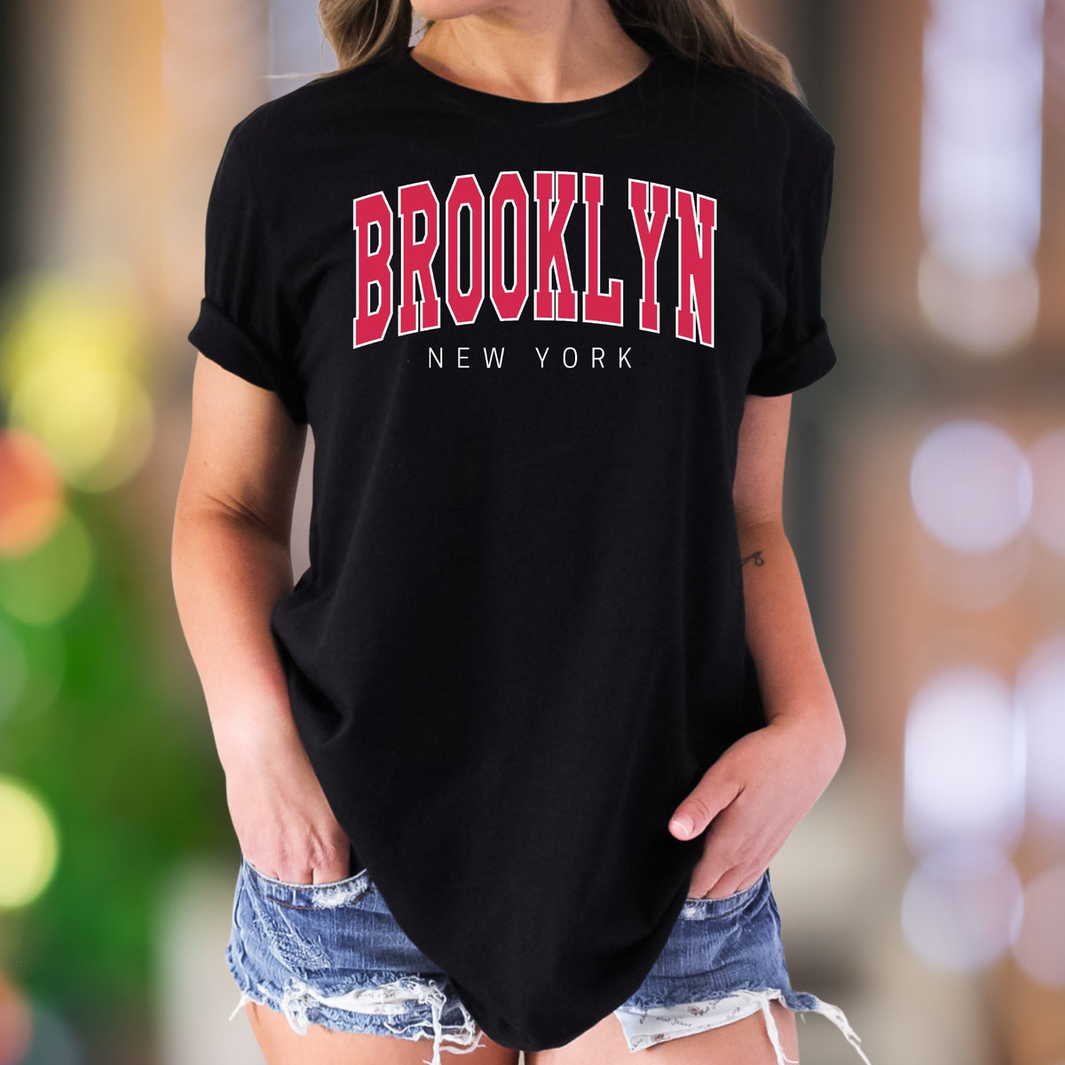 "Brooklyn New York" | Bold Typography Unisex Adult T-Shirt | City Lifestyle