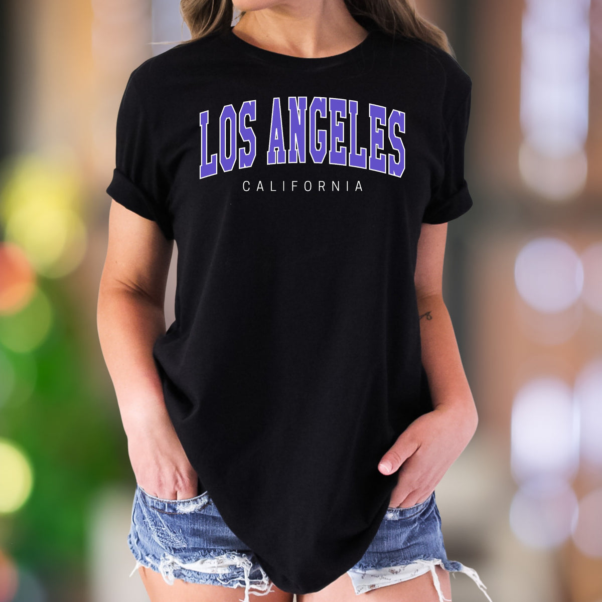 "LOS ANGELES CALIFORNIA" | Arch Typography Unisex Adult T-Shirt | West Coast Lifestyle