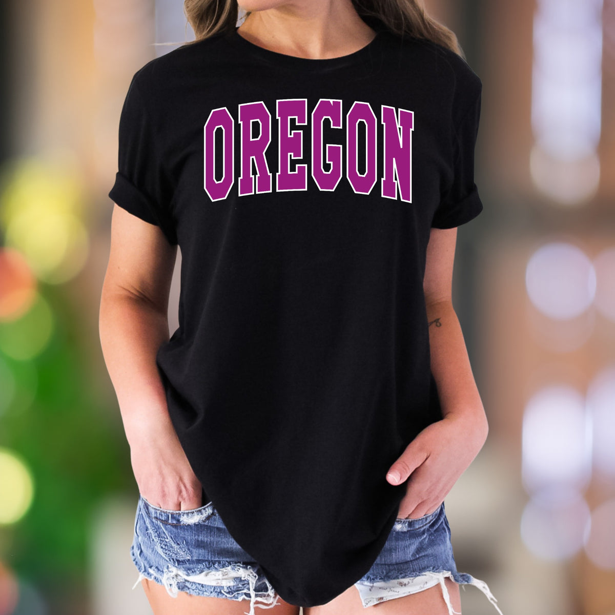 "OREGON" | College Typography Unisex Adult T-Shirt | State Pride