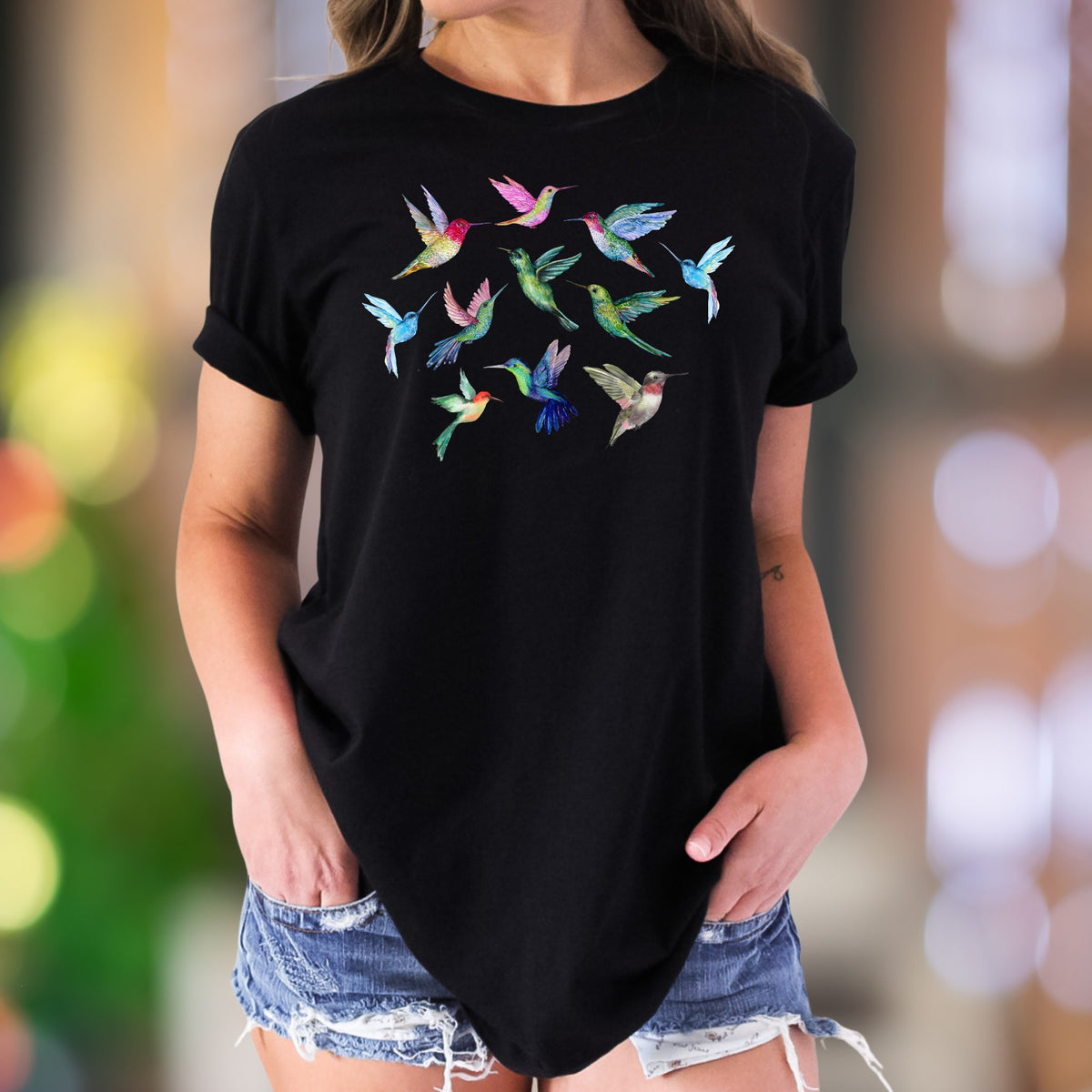 "Hummingbird Flock" | Colorful Nature Unisex Adult T-Shirt | Peaceful Lifestyle