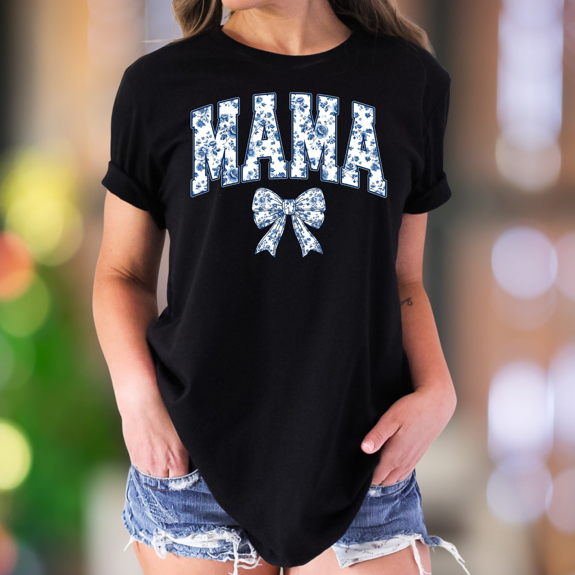 "MAMA" Floral Arch Unisex Adult T-Shirt | Chintz Pattern Lifestyle