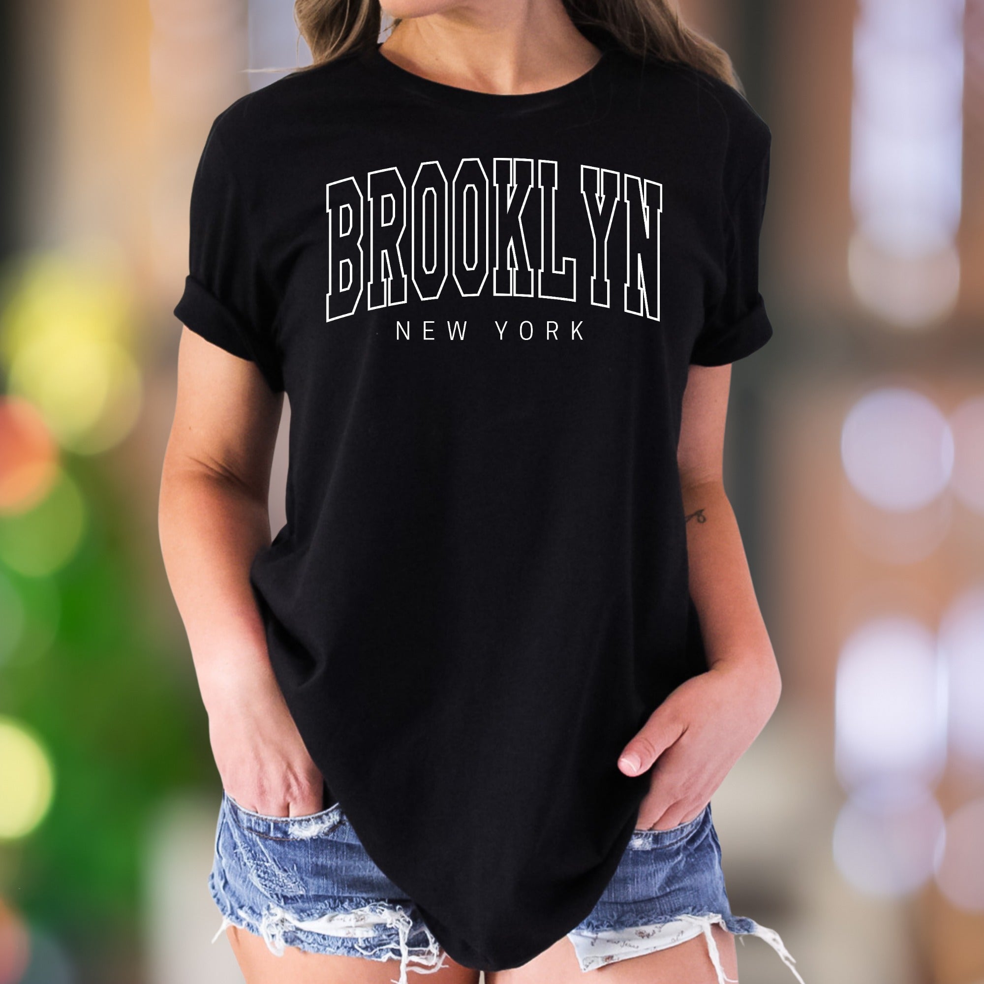 "BROOKLYN NEW YORK" | Modern Typography Unisex Adult T-Shirt | City Lifestyle