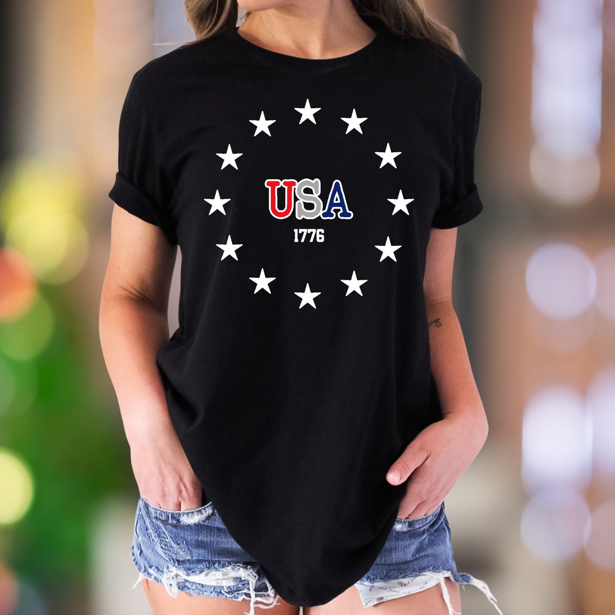 "USA 1776" | Retro Patriotic Unisex Adult T-Shirt | American Heritage