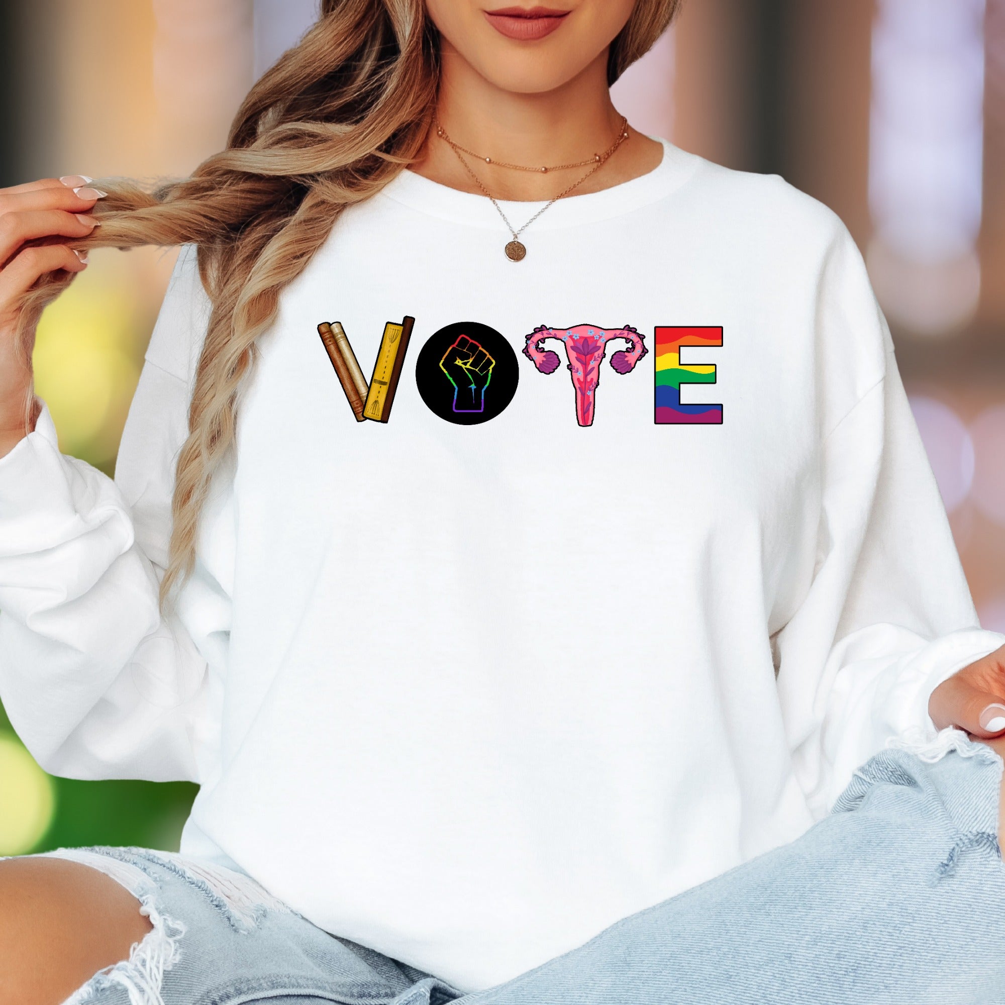 "VOTE" | Bold Activism Unisex Adult Long Sleeve T-Shirt | Empowered Lifestyle