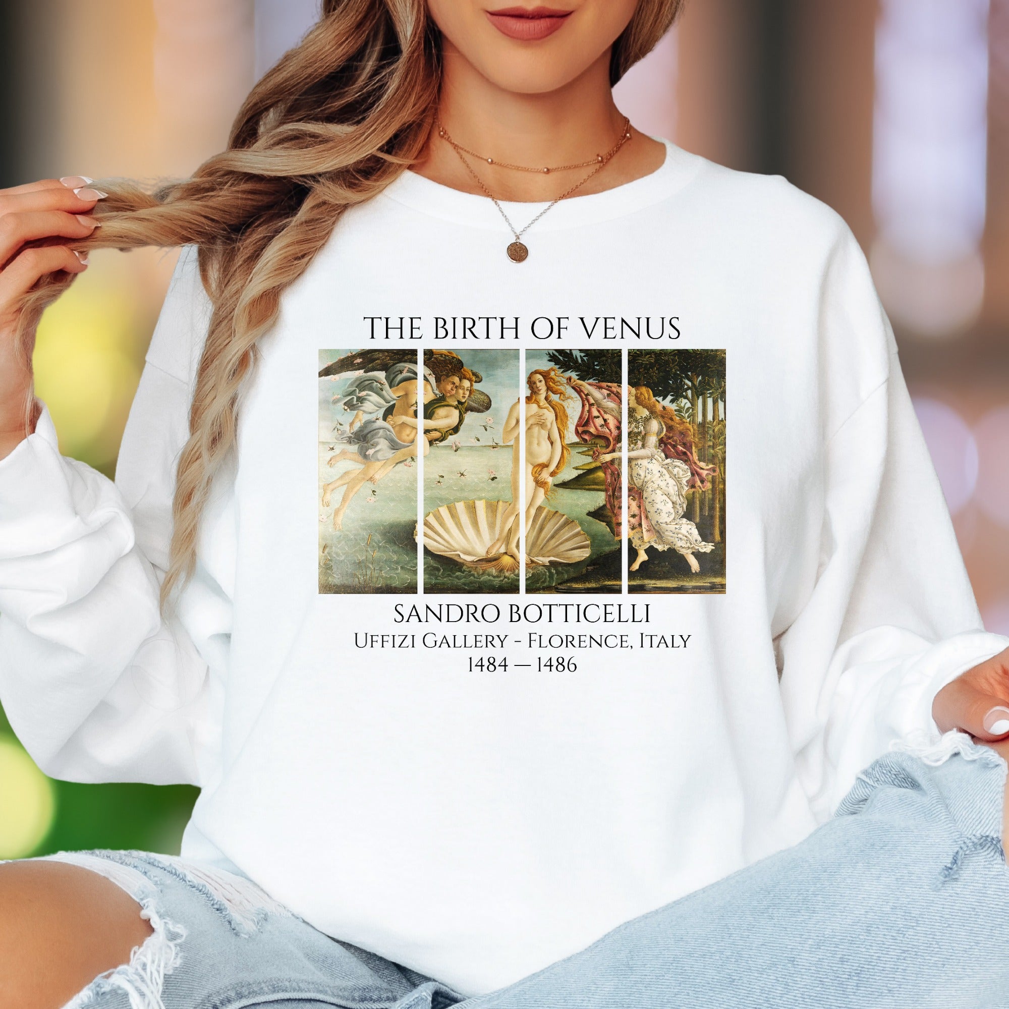 "THE BIRTH OF VENUS" | Renaissance Art Unisex Adult Long Sleeve T-Shirt | Classic Art Lover