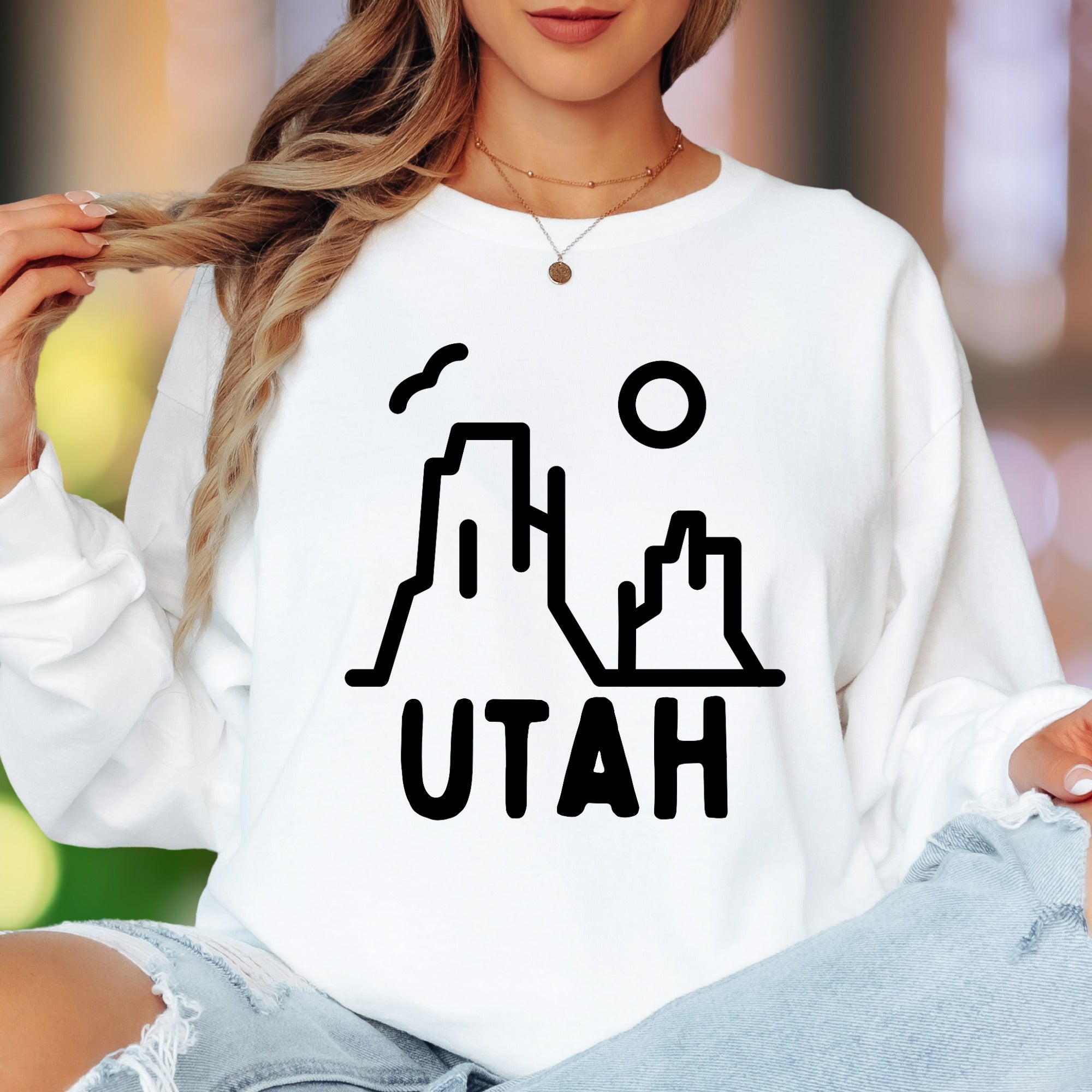 "Utah Scenic" | Minimal Nature Unisex Adult Long Sleeve T-Shirt | Outdoor Enthusiast