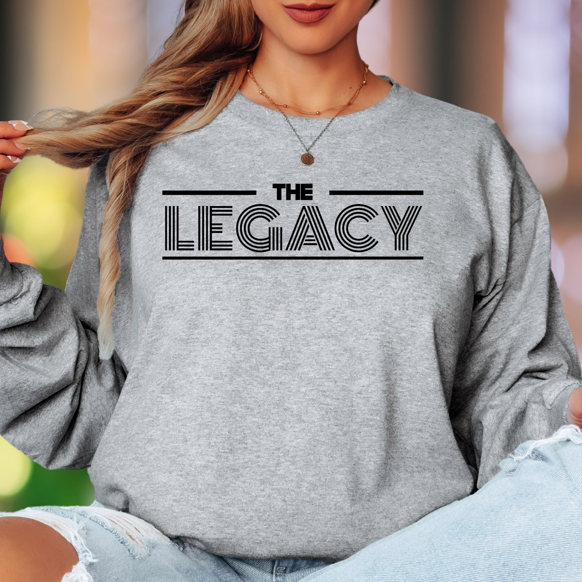 "THE LEGACY" | Bold Typography Unisex Adult Long Sleeve T-Shirt | Heritage & Identity