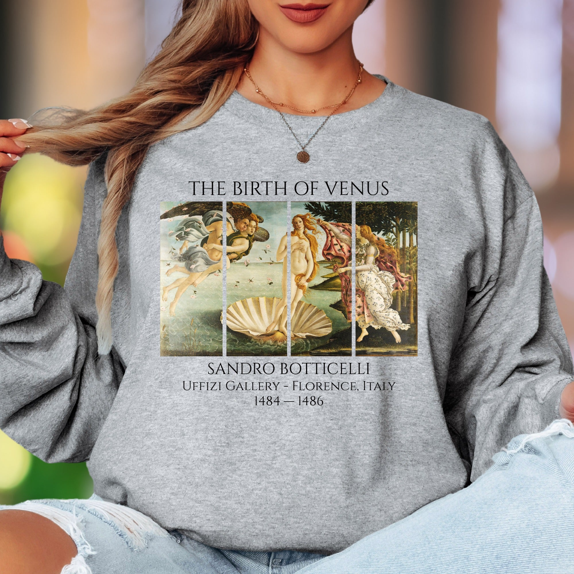 "THE BIRTH OF VENUS" | Renaissance Art Unisex Adult Long Sleeve T-Shirt | Classic Art Lover