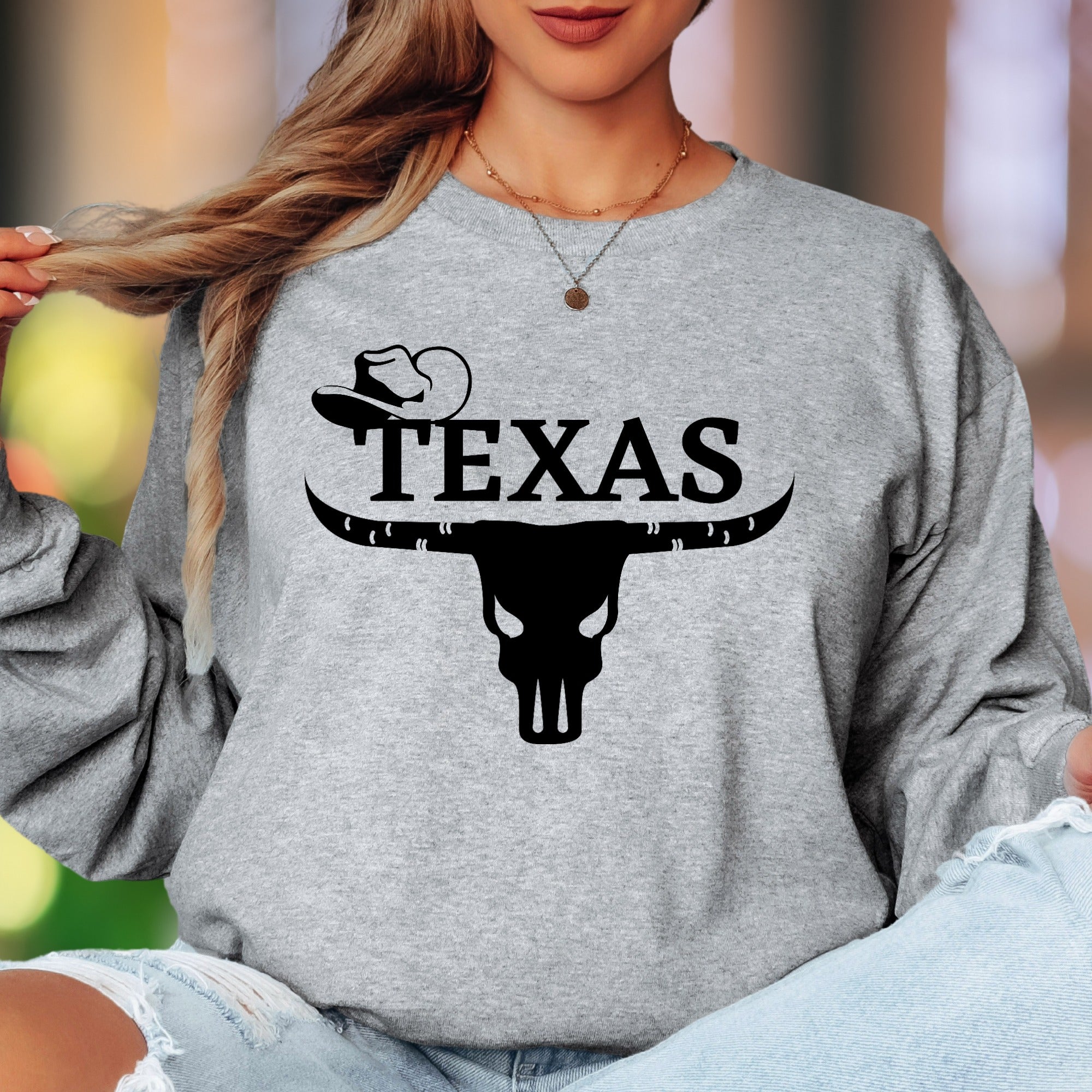 "TEXAS" | Western Graphic Unisex Adult Long Sleeve T-Shirt | Lone Star Lifestyle