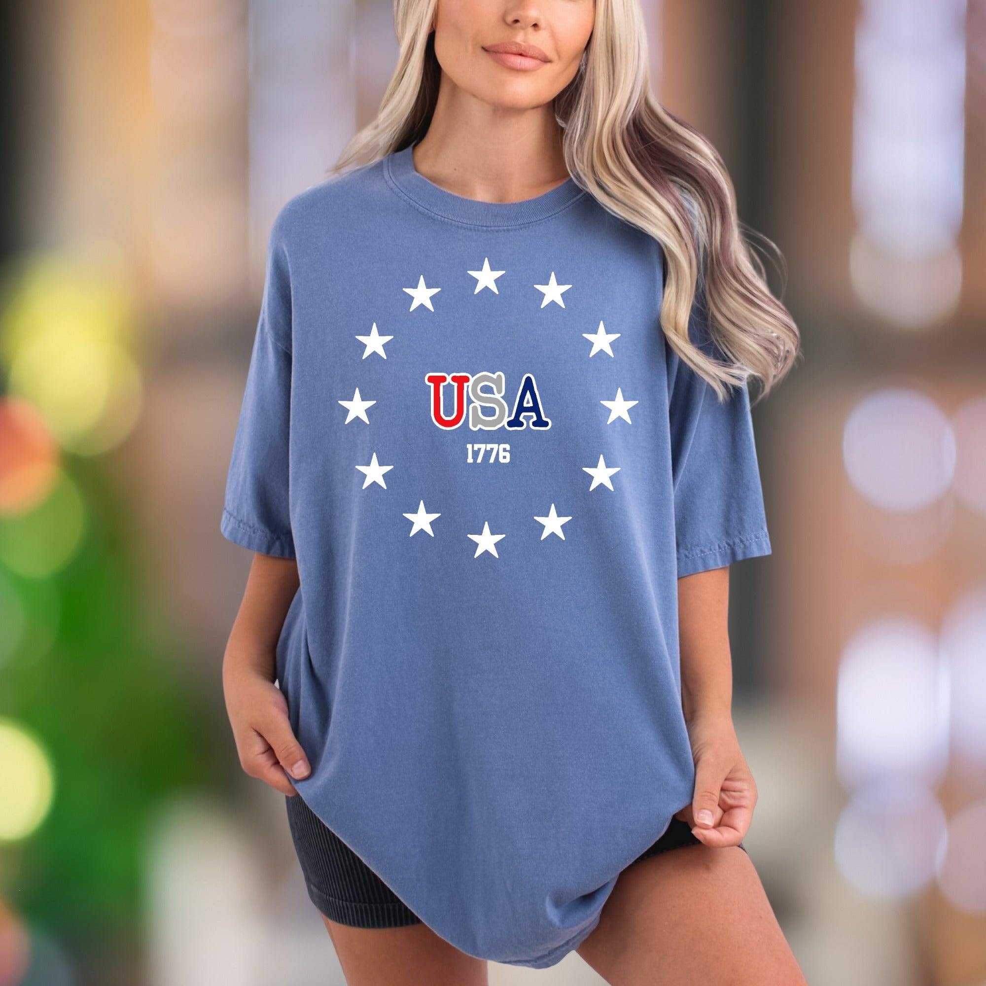 "USA 1776" | Comfort Colors Unisex Adult T-Shirt | Patriotic Vintage Style