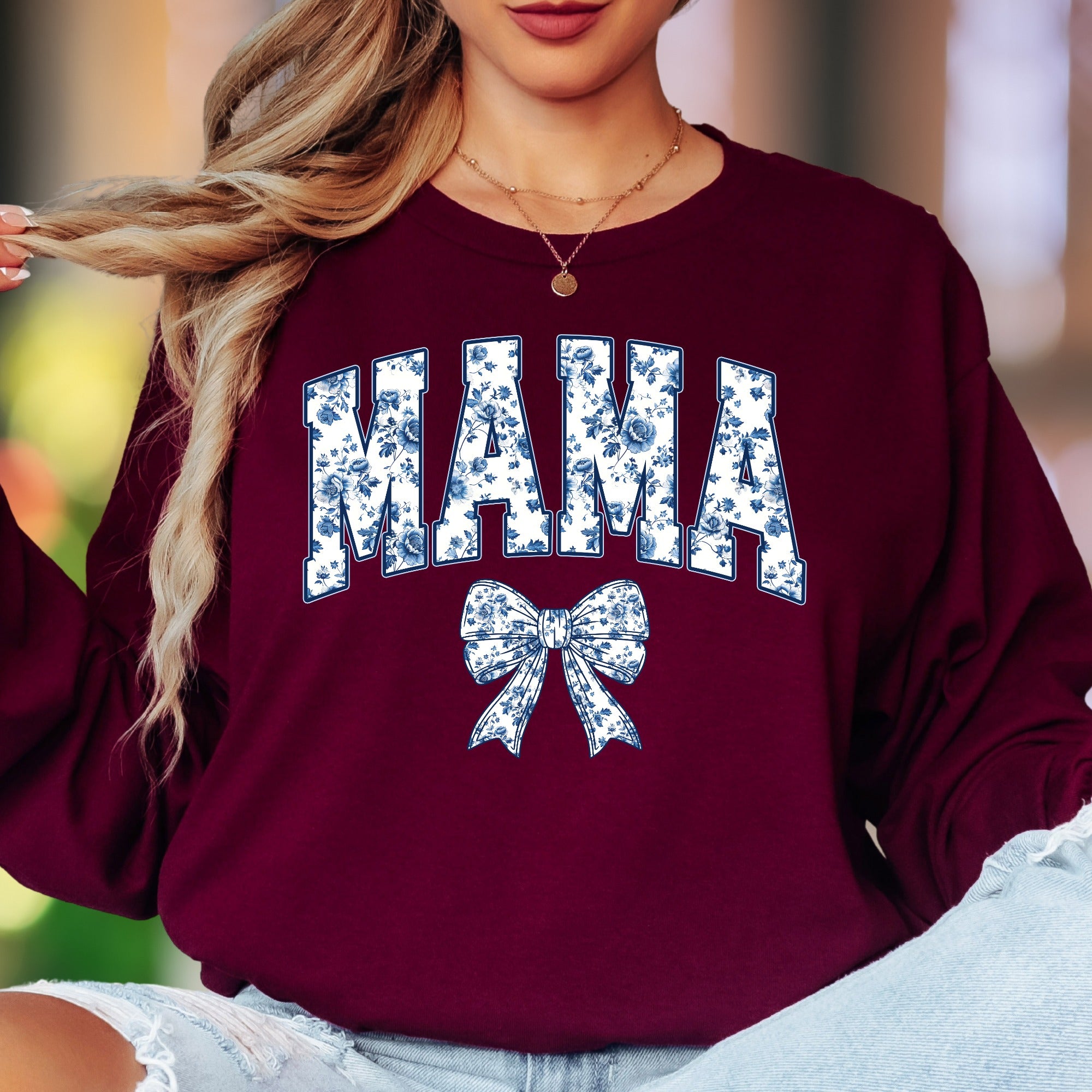 "MAMA" | Vintage Floral Unisex Adult Long Sleeve T-Shirt | Motherhood Lifestyle