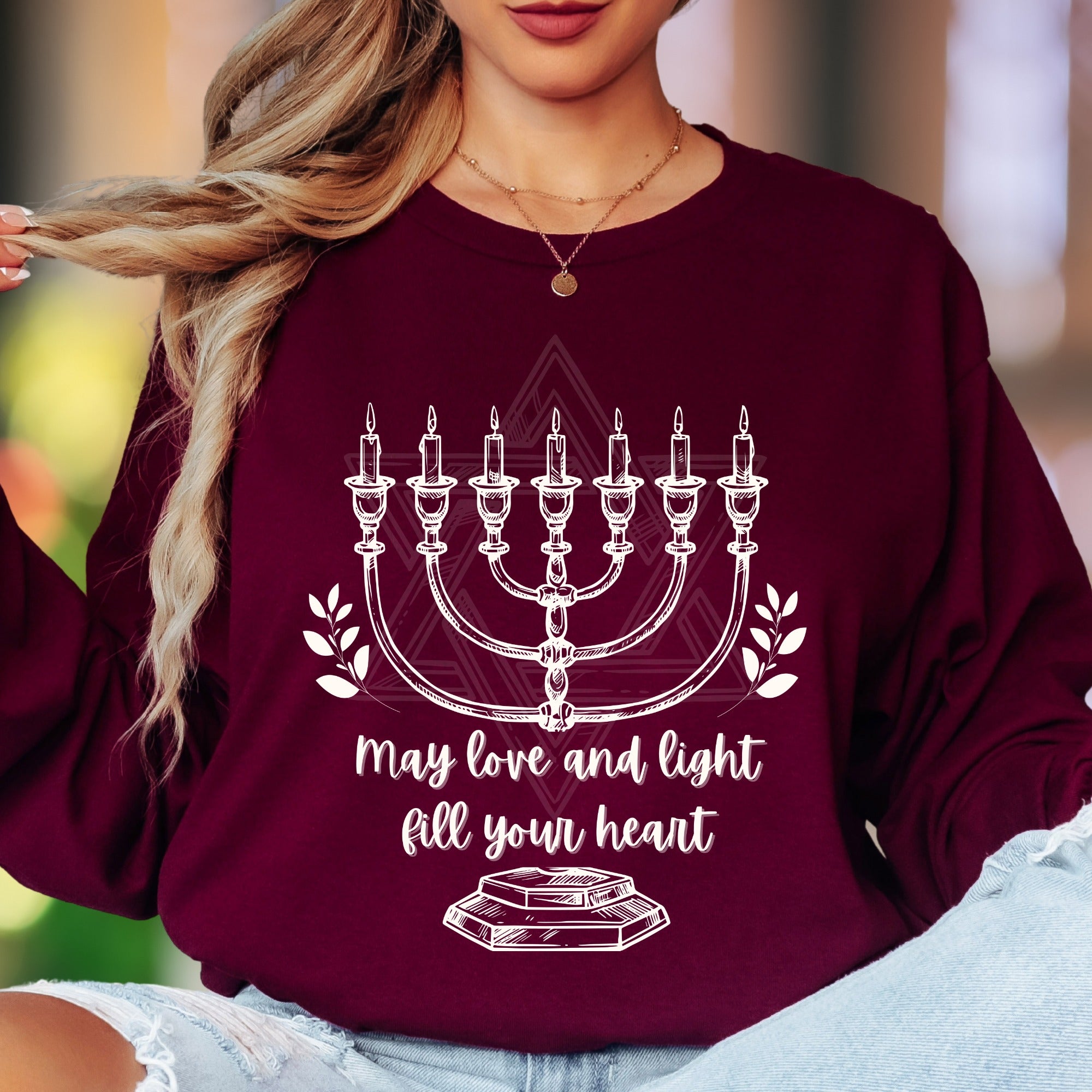 "May Love and Light Fill Your Heart" | Inspirational Illustration Unisex Adult Long Sleeve T-Shirt | Heartfelt Gifting