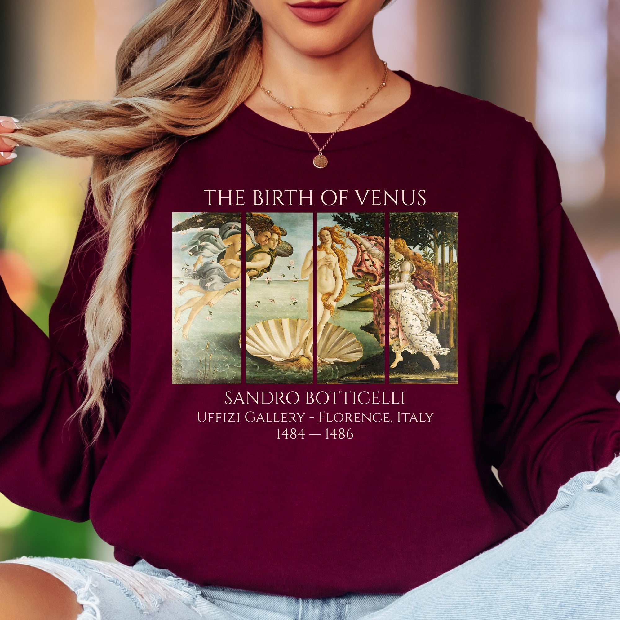 "THE BIRTH OF VENUS" | Renaissance Art Unisex Adult Long Sleeve T-Shirt | Classic Art Lover