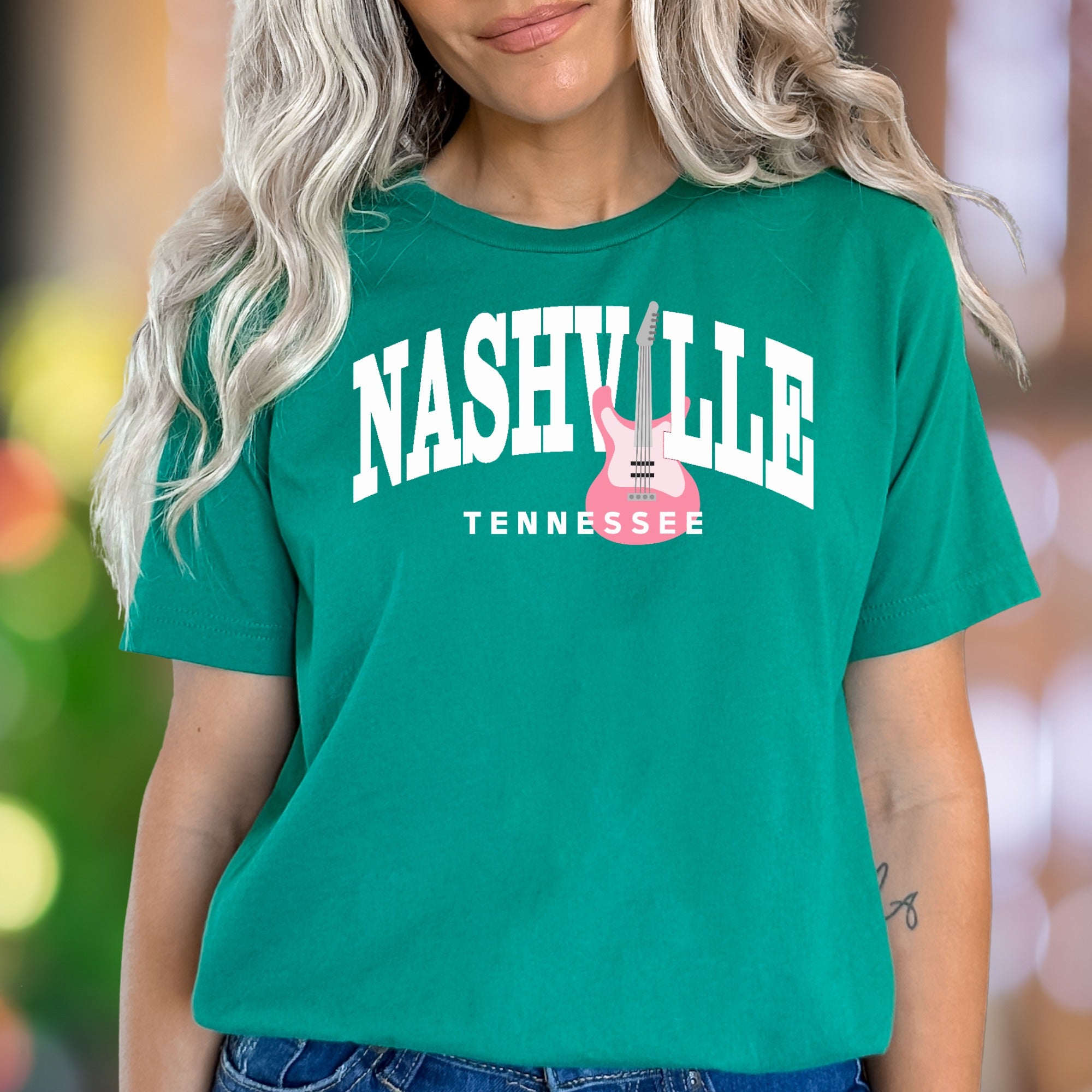 "NASHVILLE TENNESSEE" | Bold Graphic Unisex Adult T-Shirt | Music City Lifestyle