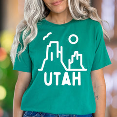 "UTAH" | Minimal Nature Outline Unisex Adult T-Shirt | Travel & Adventure