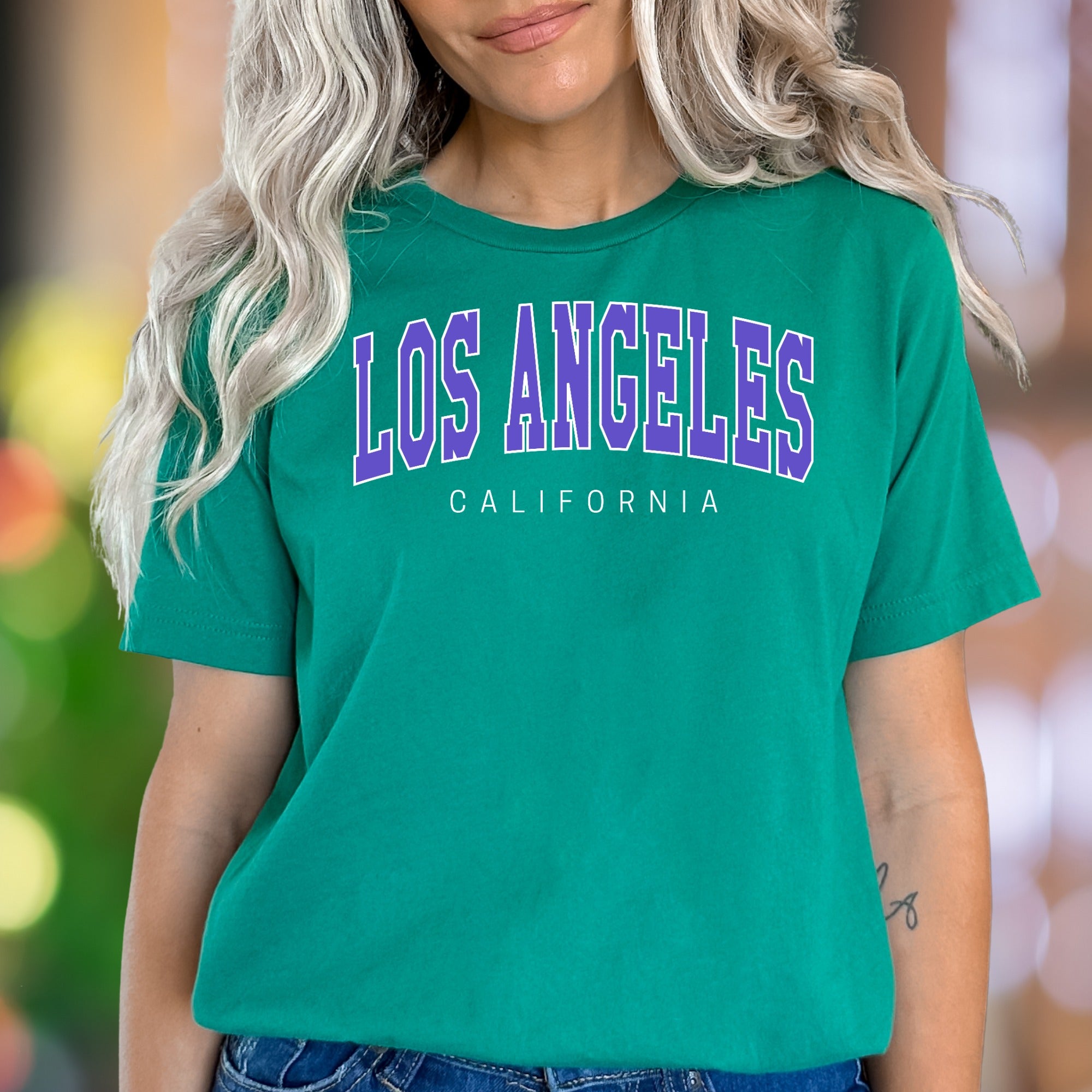 "Los Angeles California" | Arch Text Streetwear Unisex Adult T-Shirt | City Lifestyle