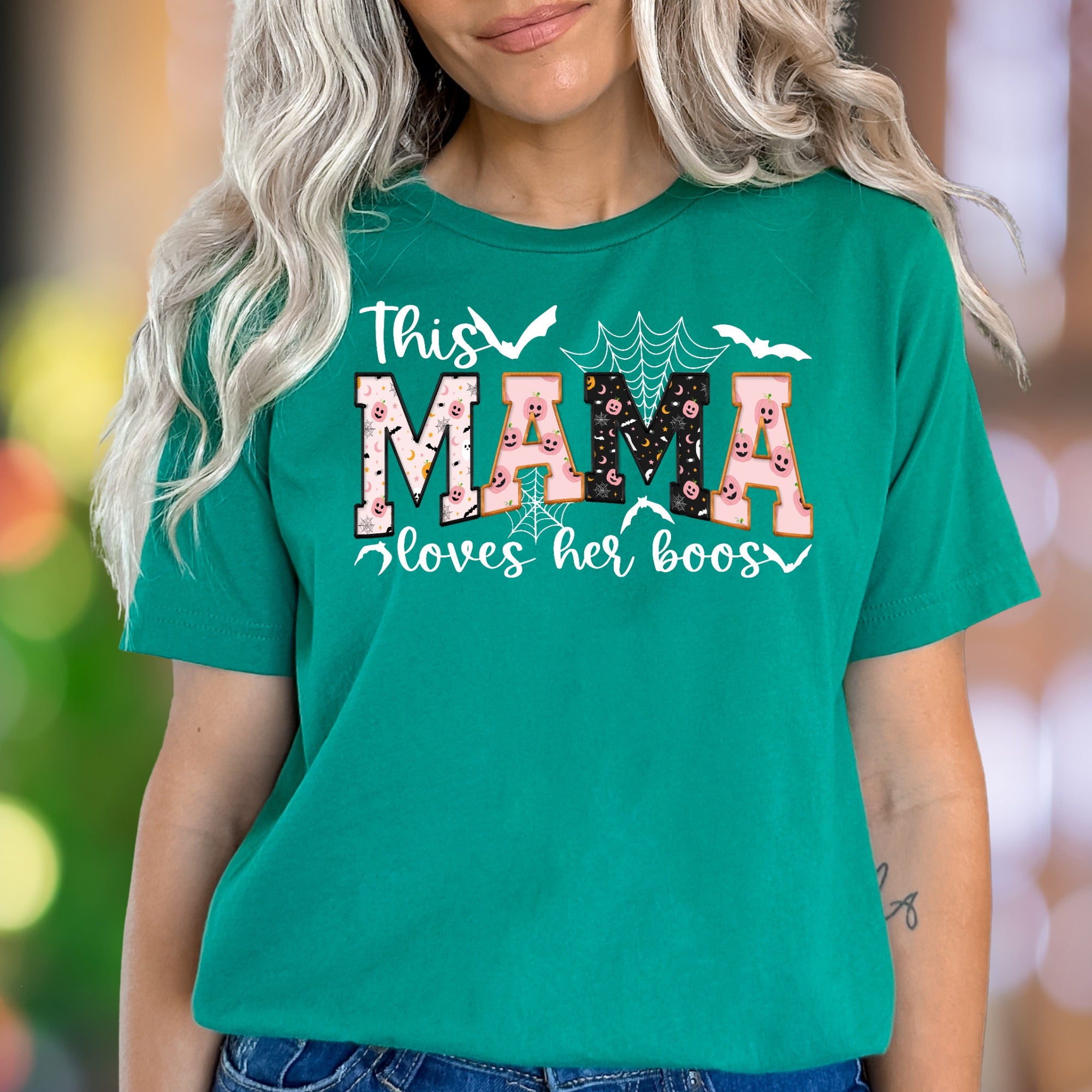 "This Mama Loves Her Boos" | Halloween Graphic Unisex Adult T-Shirt | Funny Lifestyle