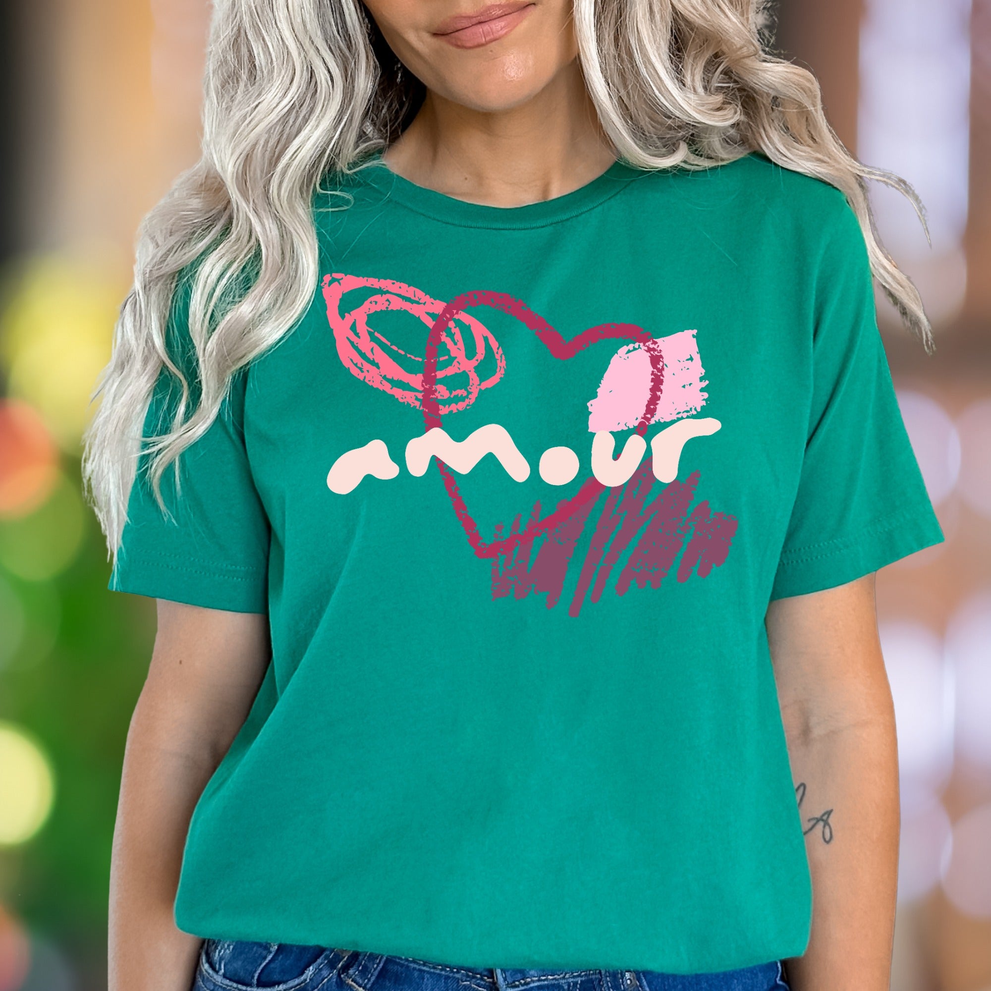 "Amour" | Abstract Heart Unisex Adult T-Shirt | Romantic Streetwear Aesthetic