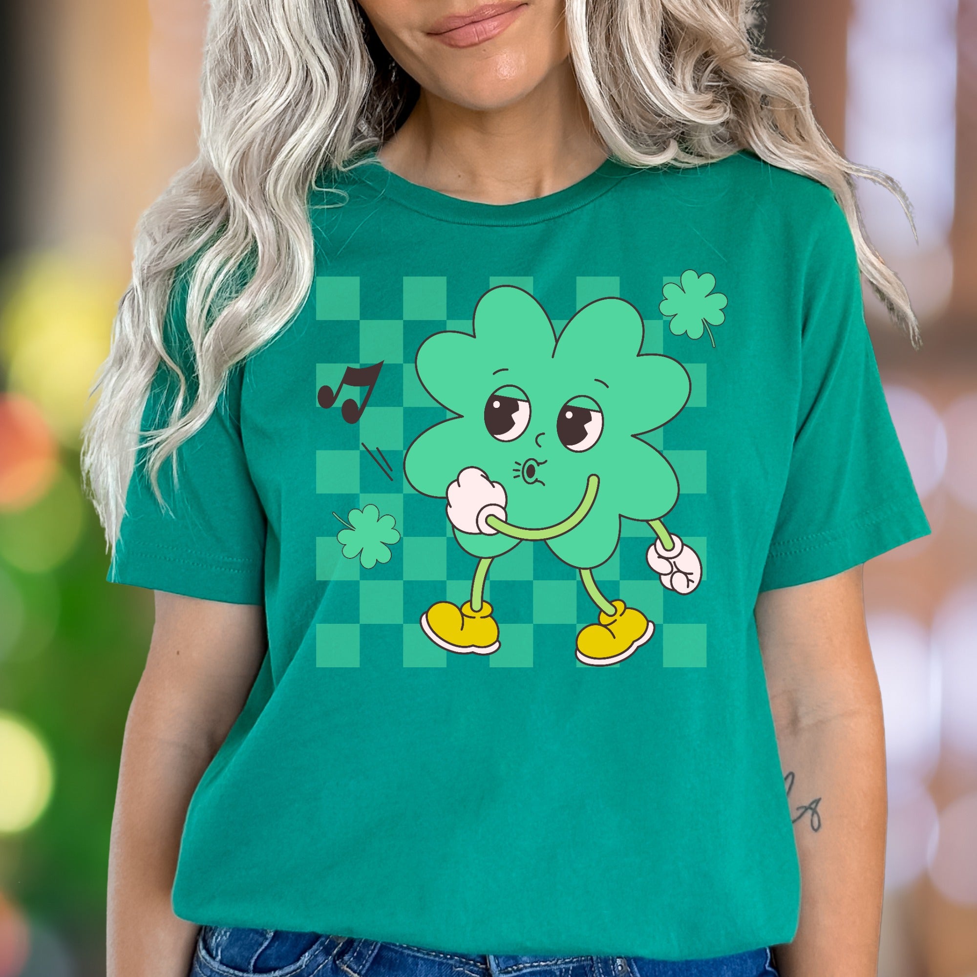 "Groovy Shamrock Dancin'" | Retro Cartoon Unisex Adult T-Shirt | Fun Personality Apparel