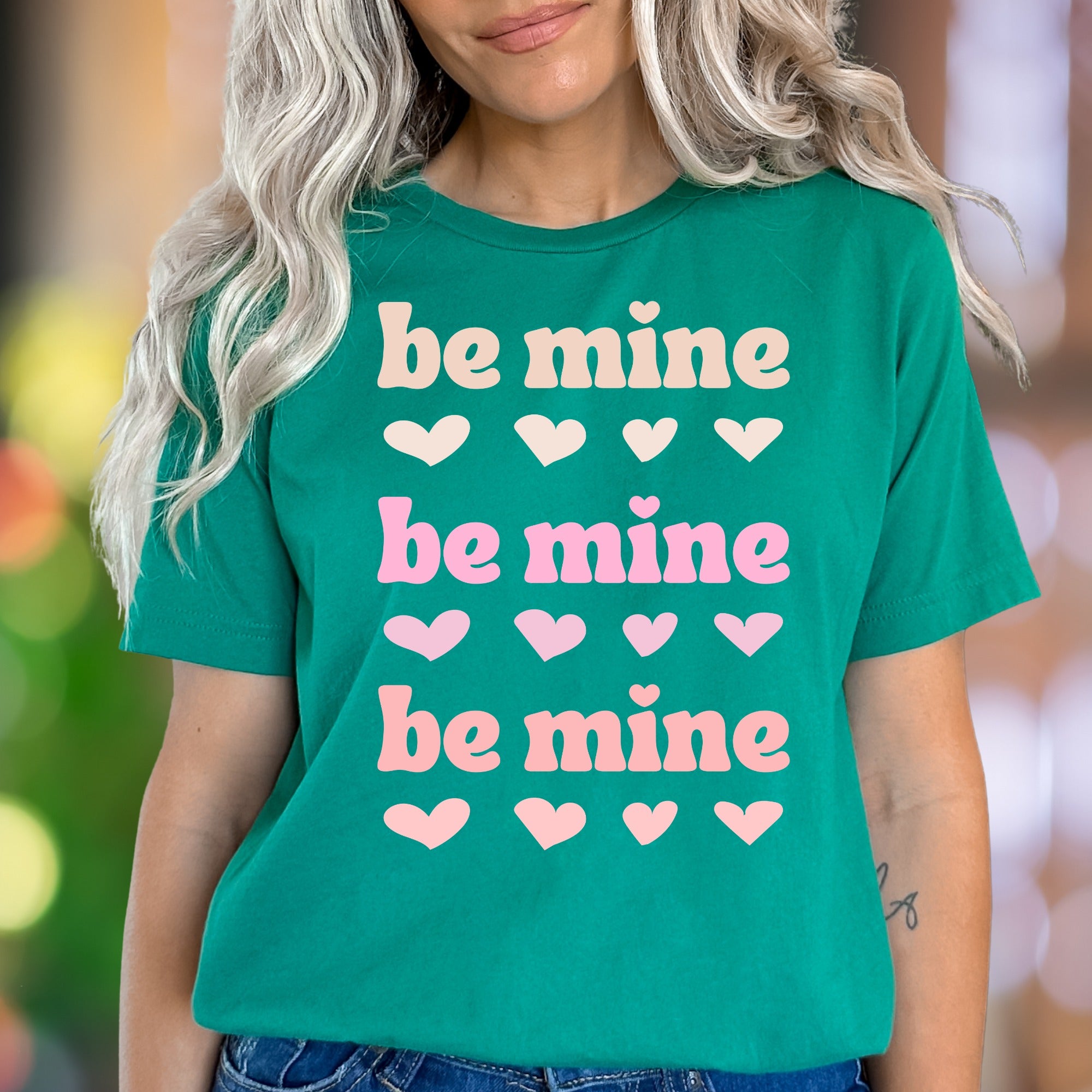 "be mine" | Retro Typography Unisex Adult T-Shirt | Affectionate Lifestyle