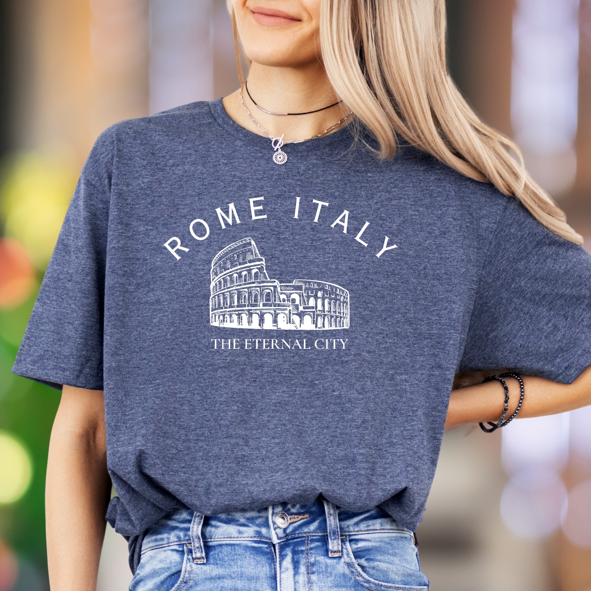 "Rome Italy The Eternal City" | Vintage Colosseum Unisex Adult T-Shirt | Travel Lifestyle