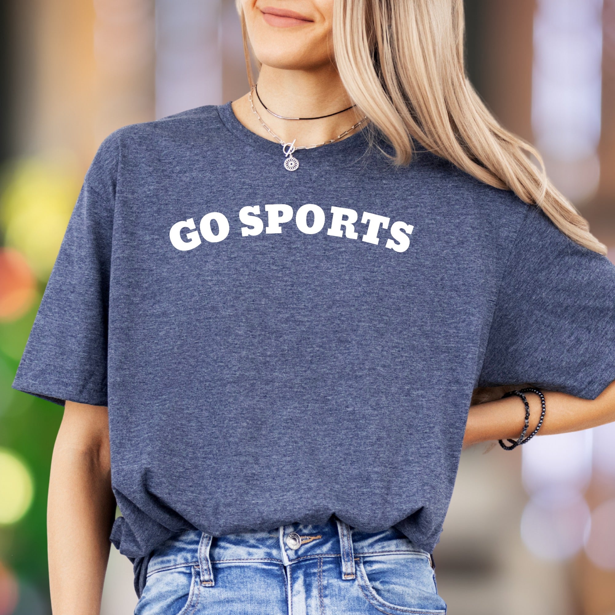 "GO SPORTS" | Funny Typography Unisex Adult T-Shirt | Casual Humor