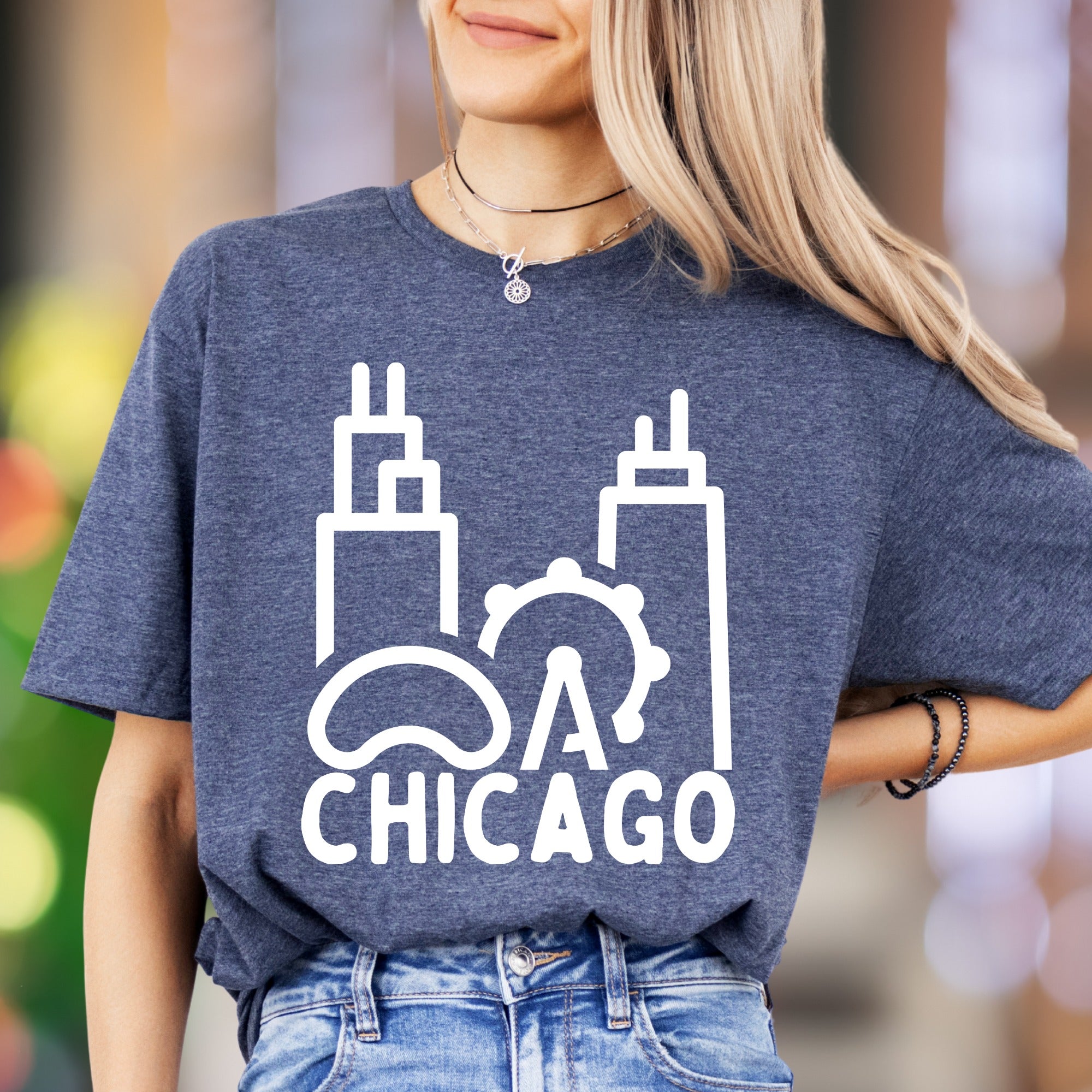 "CHICAGO" | Minimal Skyline Unisex Adult T-Shirt | City Enthusiast Lifestyle