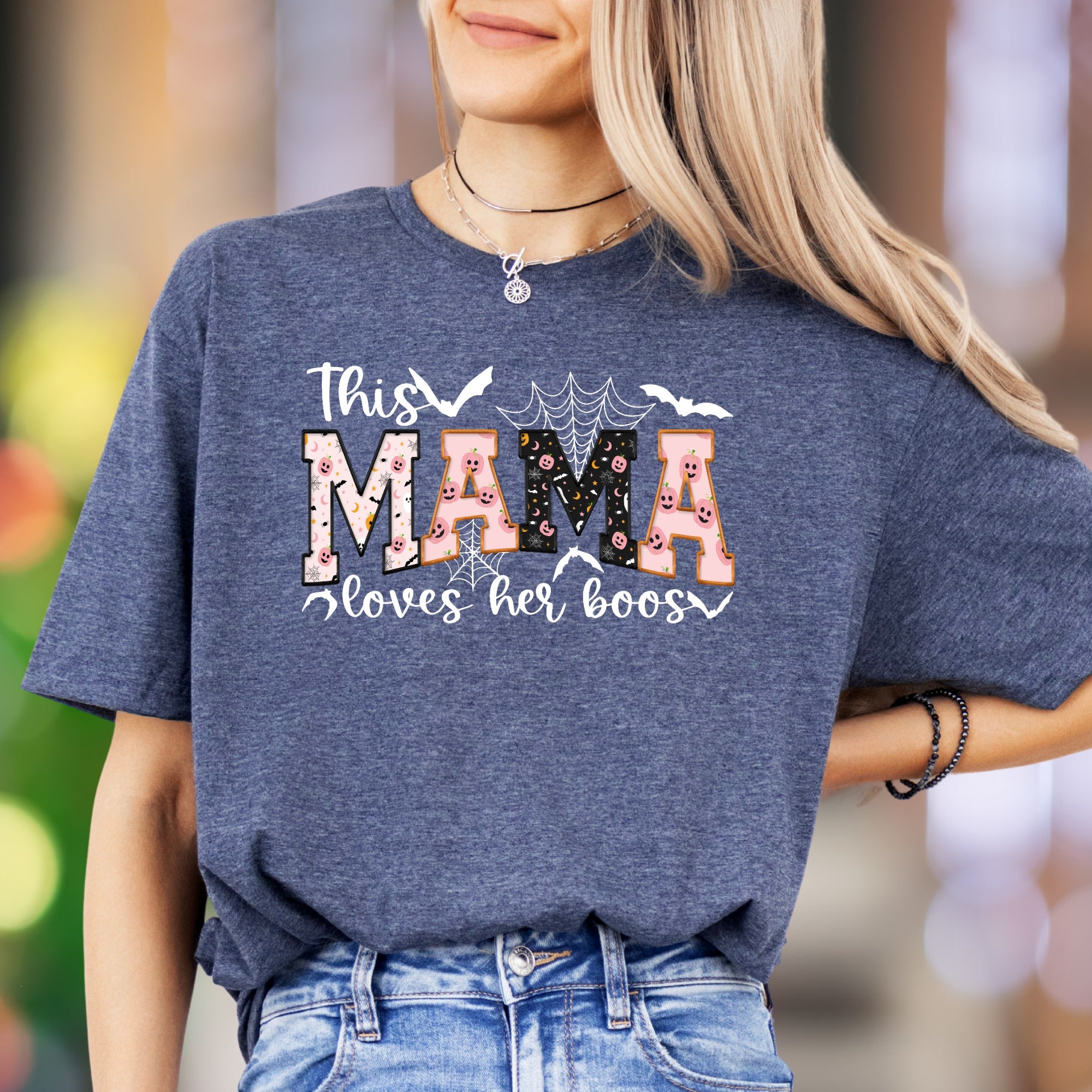 "This Mama Loves Her Boos" | Halloween Graphic Unisex Adult T-Shirt | Funny Lifestyle