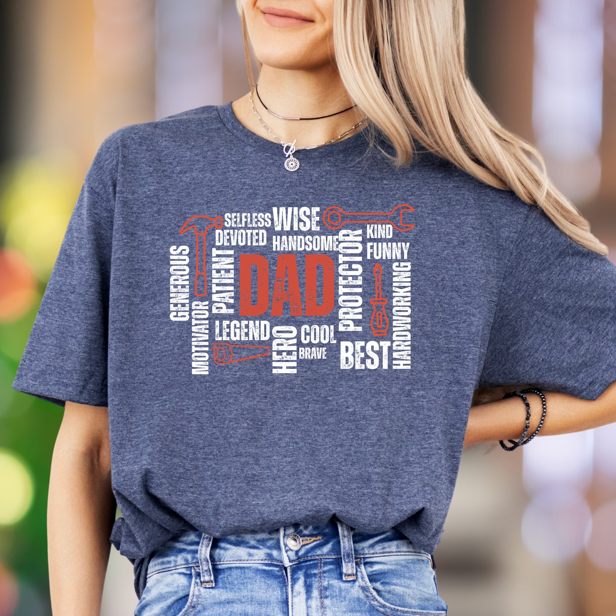 "DAD" Defined | Word Cloud Typography Unisex Adult T-Shirt | Family Love Lifestyle
