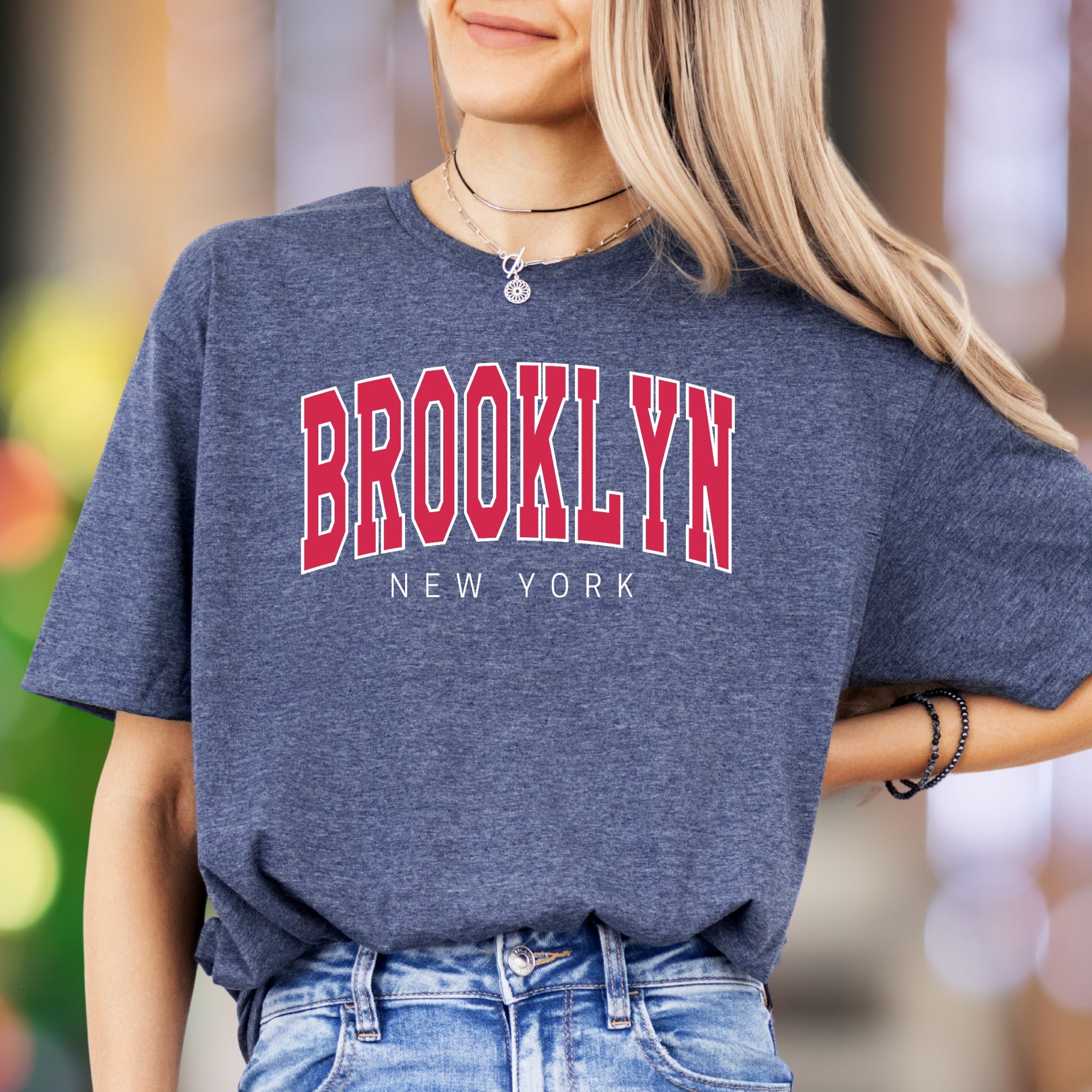 "Brooklyn New York" | Bold Typography Unisex Adult T-Shirt | City Lifestyle