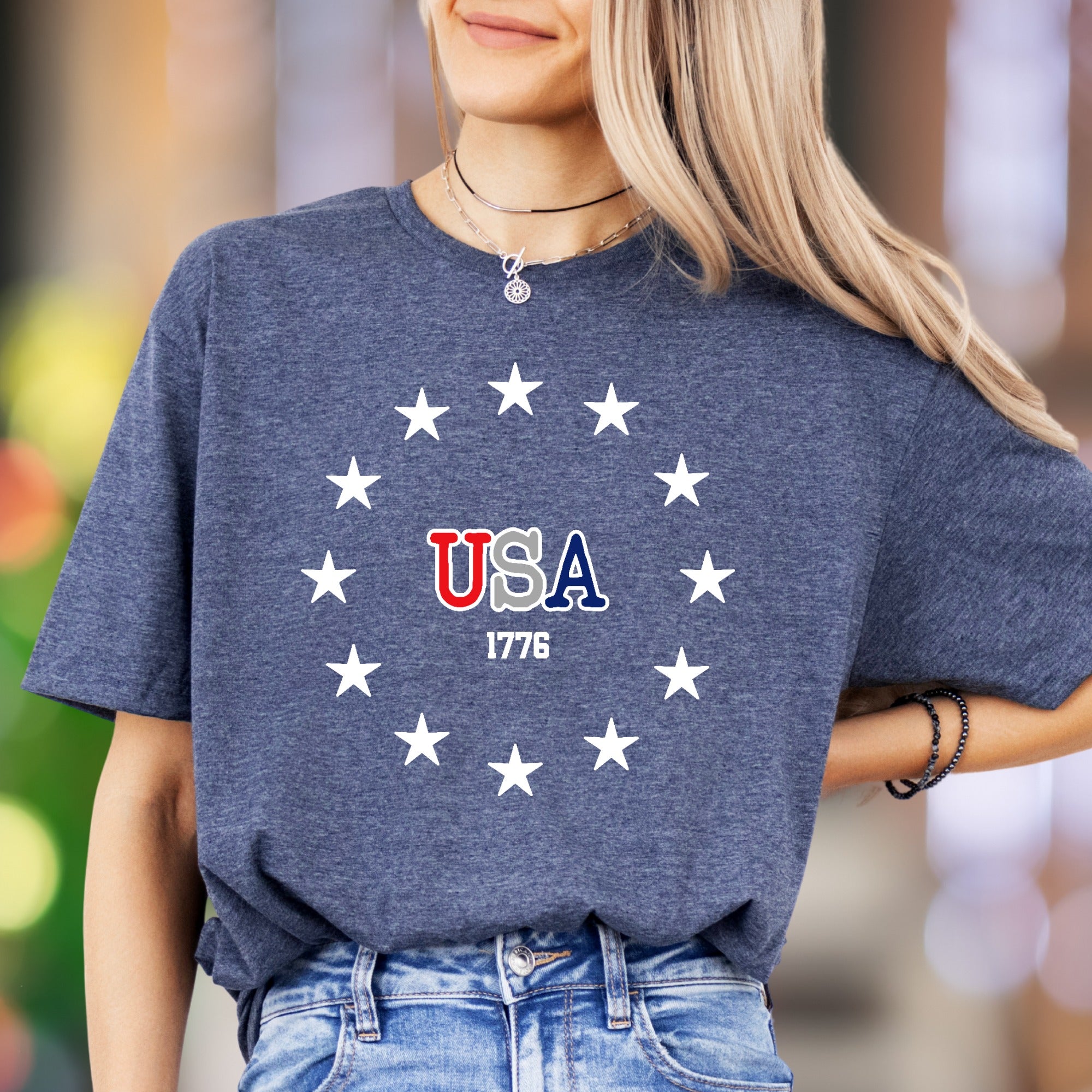 "USA 1776" | Retro Patriotic Unisex Adult T-Shirt | American Heritage