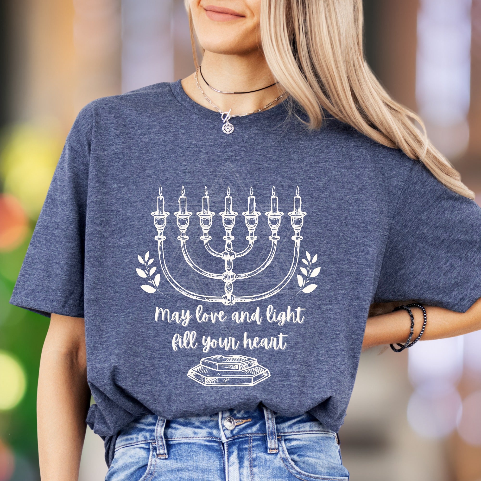 "May Love And Light Fill Your Heart" | Hand-Drawn Graphic Unisex Adult T-Shirt | Heartfelt Lifestyle