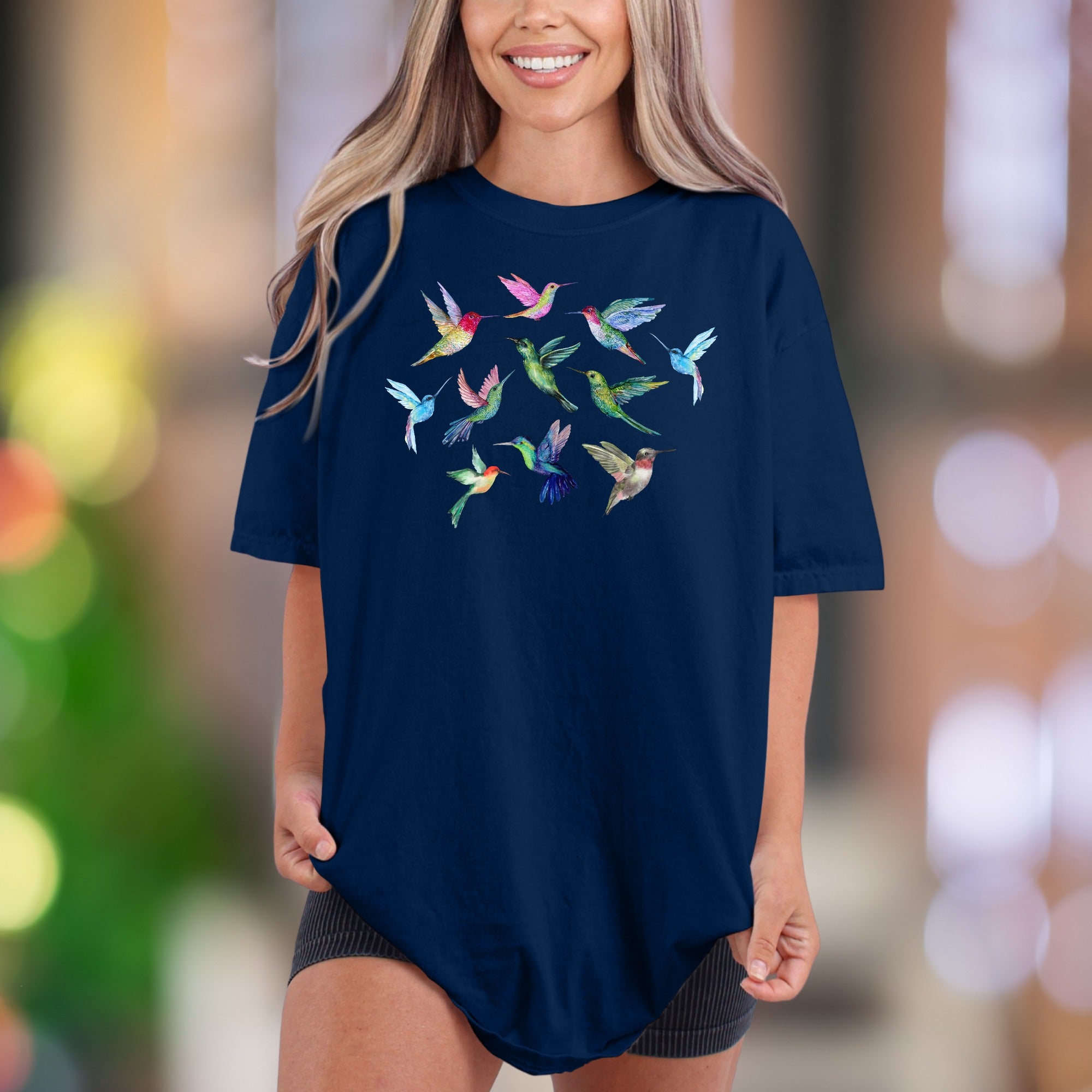 Hummingbird Flock | Comfort Colors Unisex Adult T-Shirt | Vibrant Nature Aesthetic