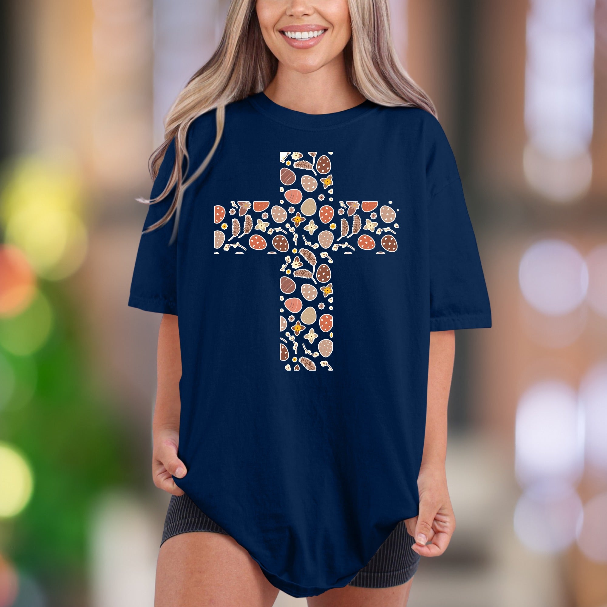 Boho Floral Cross | Comfort Colors Unisex Adult T-Shirt | Rustic Inspirational Style