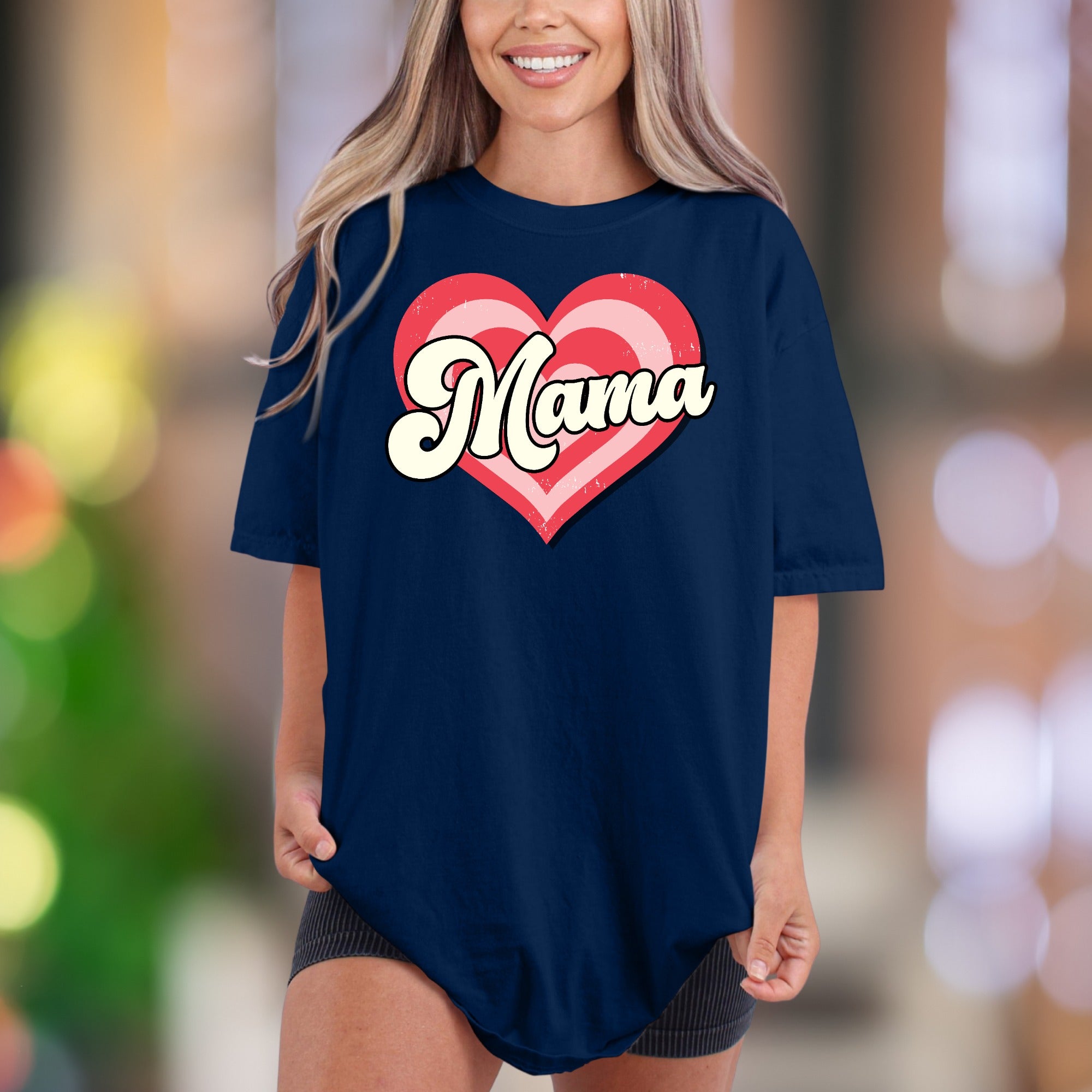 "Mama" | Comfort Colors Unisex Adult T-Shirt | Retro Heart Design