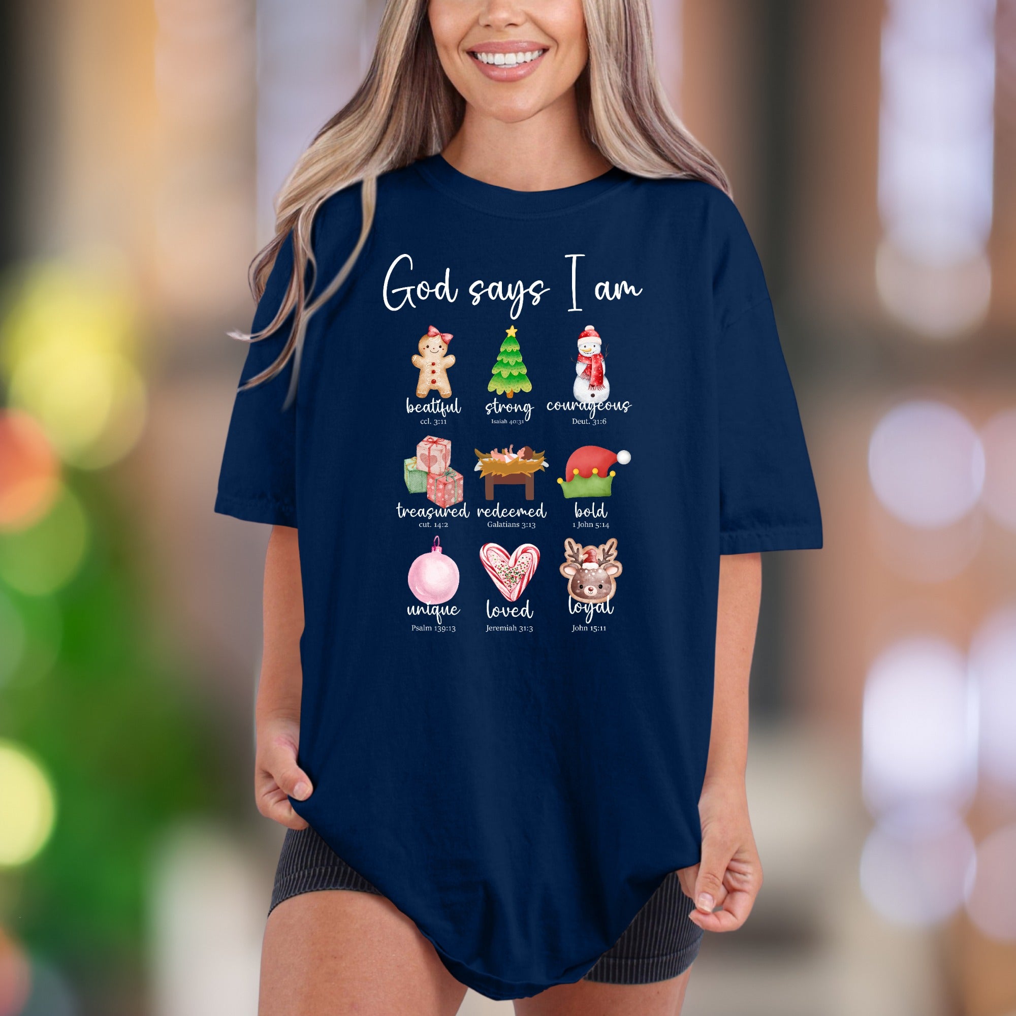 "God Says I Am" | Comfort Colors Unisex Adult T-Shirt | Empowering Christmas Faith Tee