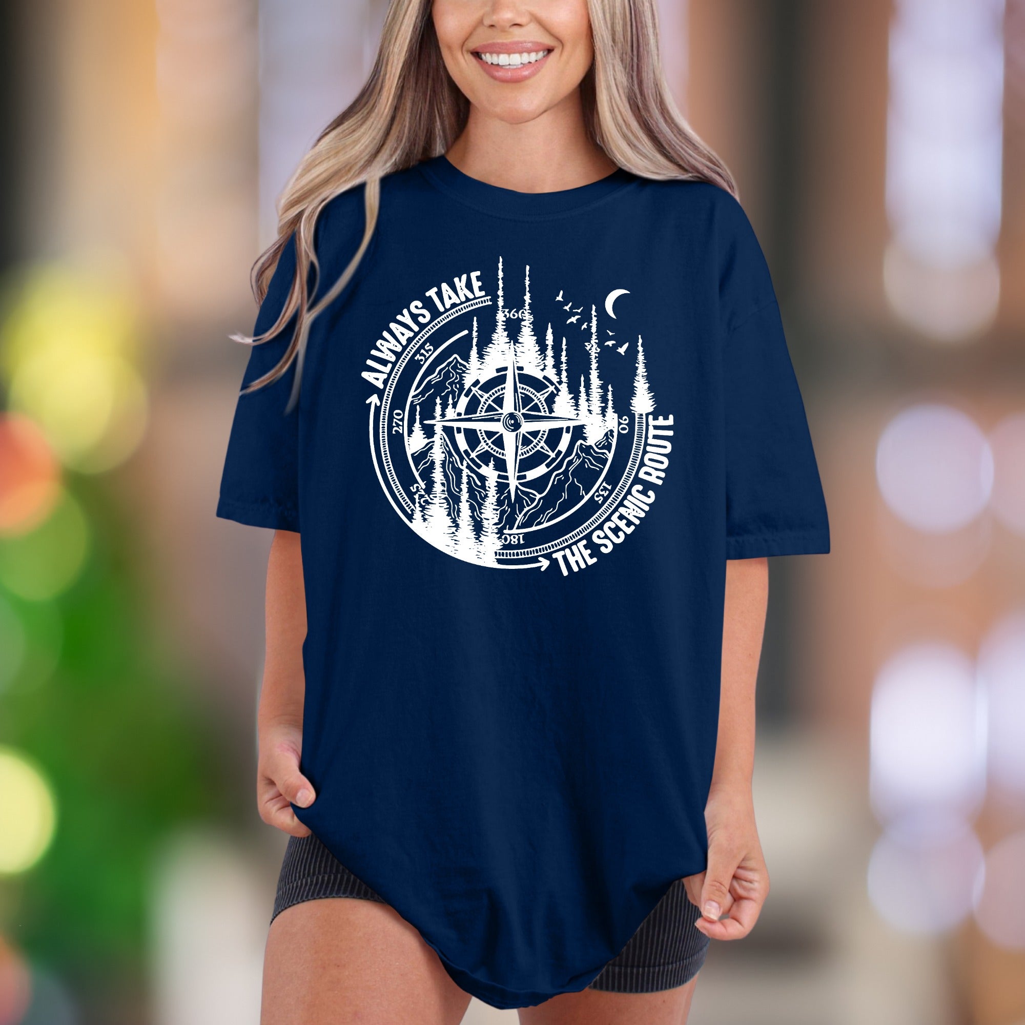 "Always Take The Scenic Route" | Comfort Colors Unisex Adult T-Shirt | Outdoor Adventure Lifestyle