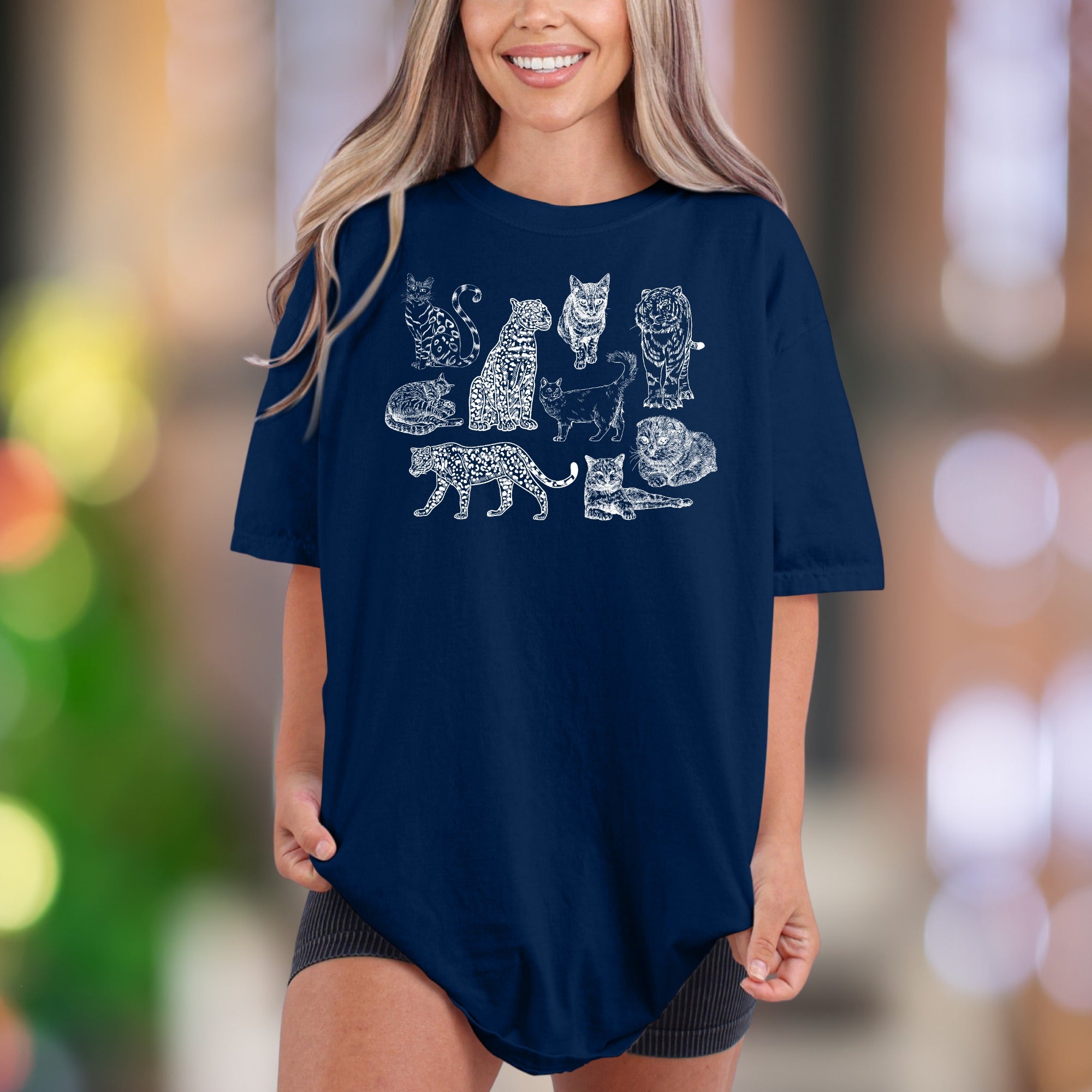 Feline Friends Collage | Comfort Colors Unisex Adult T-Shirt | Vintage Cat Lover Style