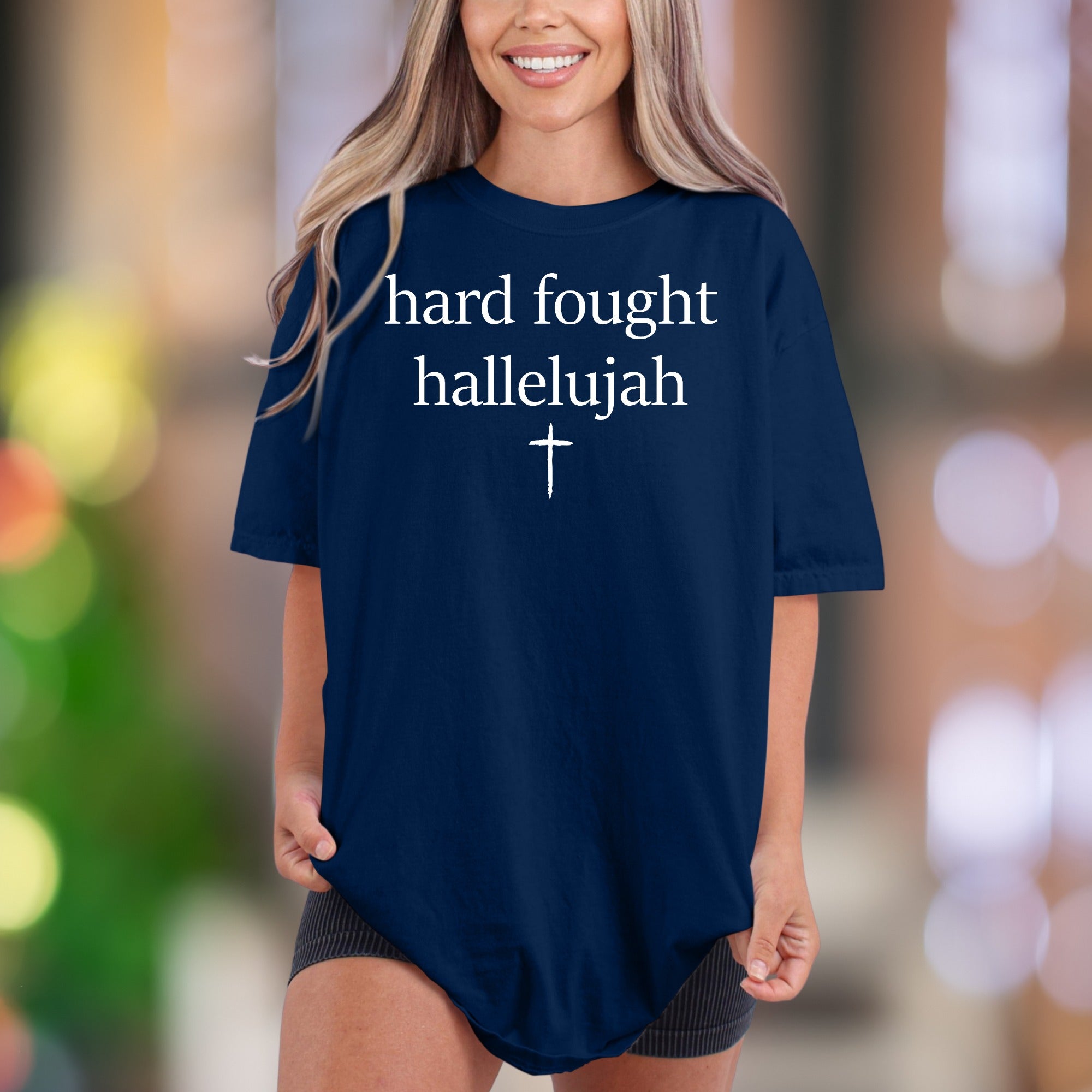"Hard Fought Hallelujah" | Comfort Colors Unisex Adult T-Shirt | Faith-Inspired Vintage Style